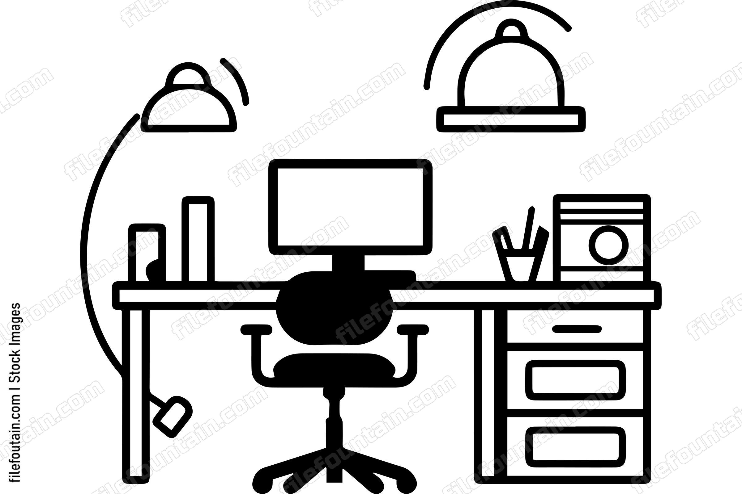 Minimalist Computer and Desk Office