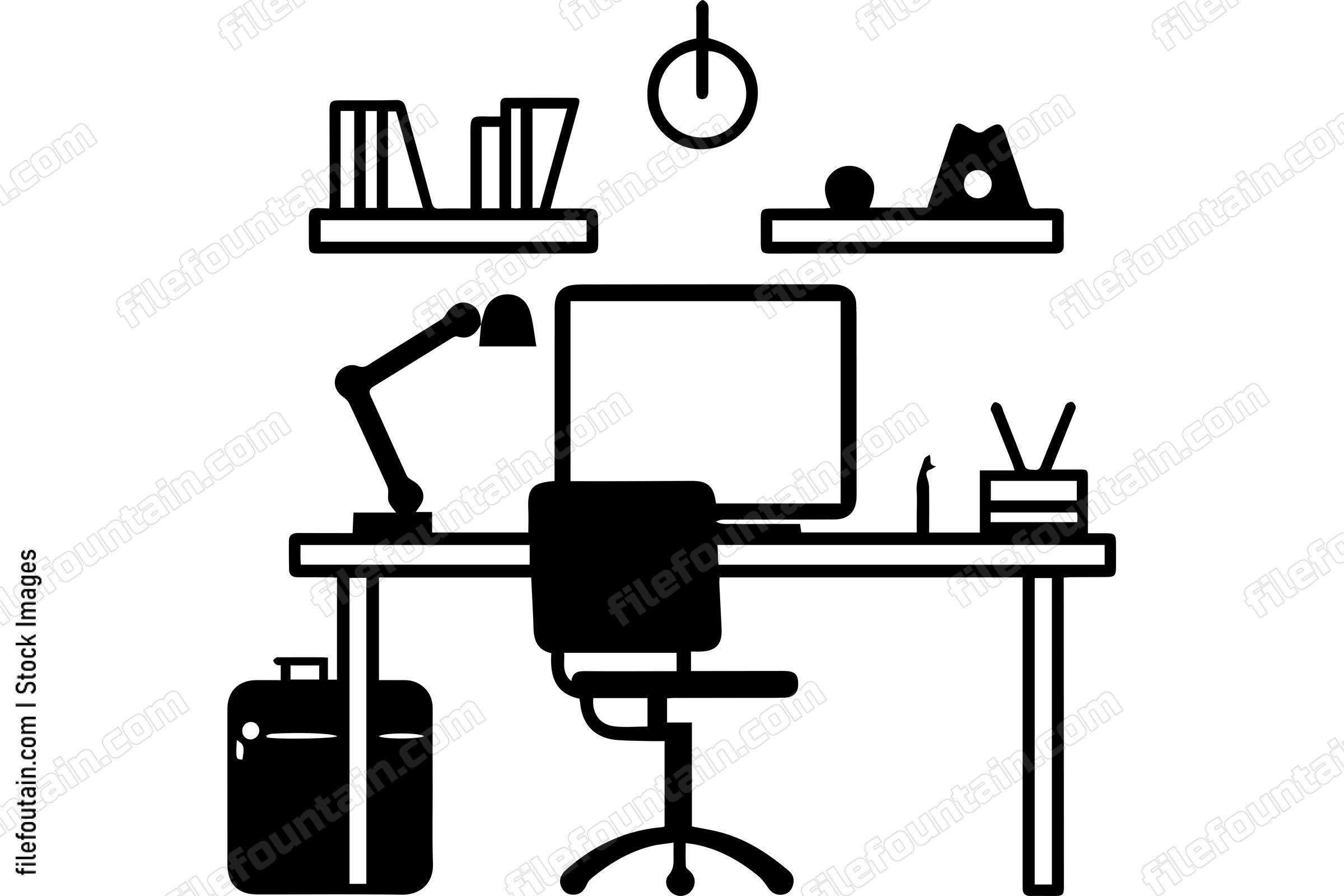 Minimalist Computer and Desk Office