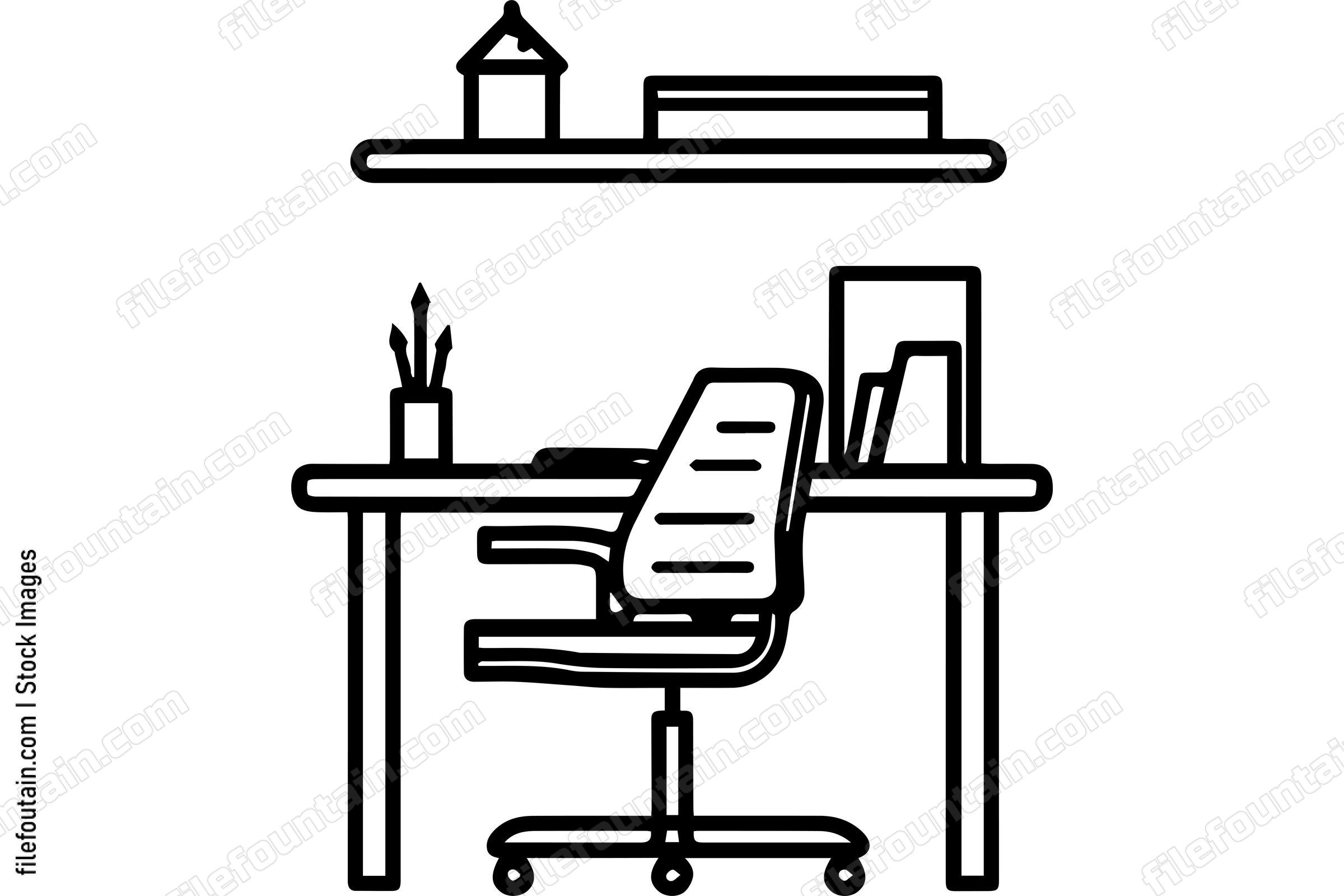 Minimalist Computer and Desk Office