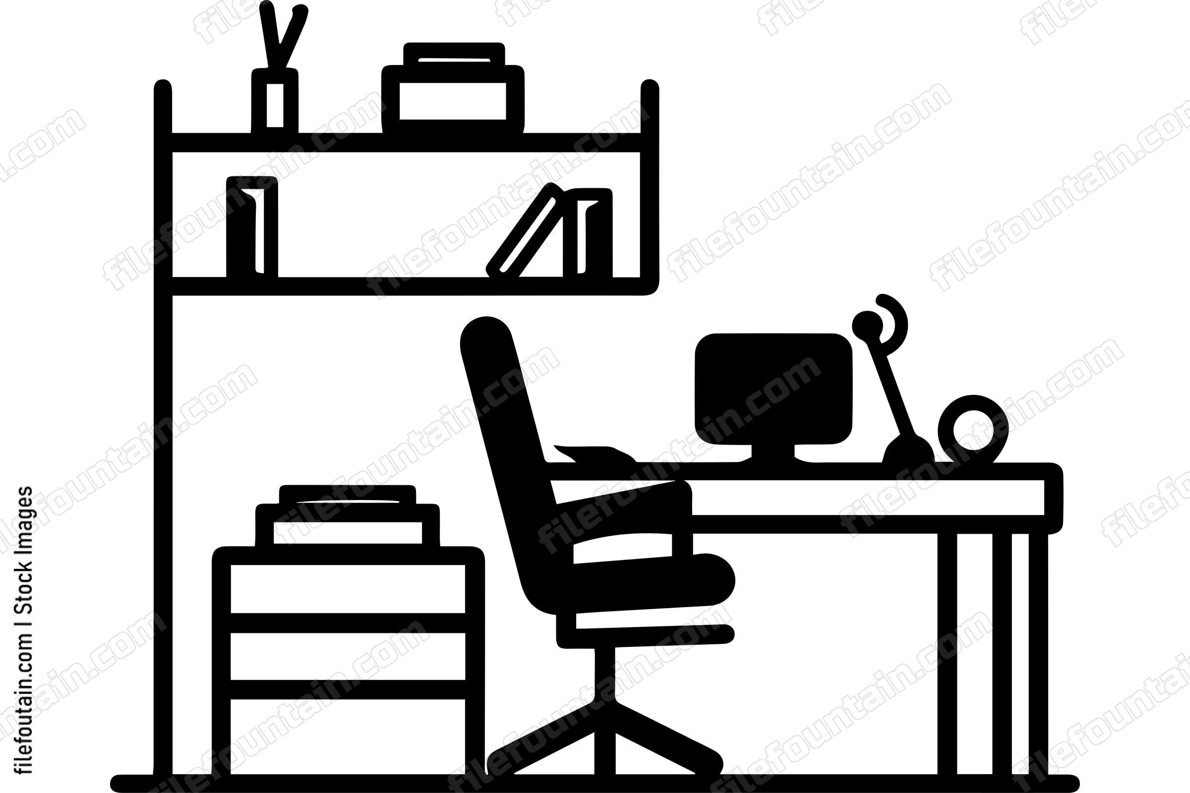 Minimalist Computer and Desk Office