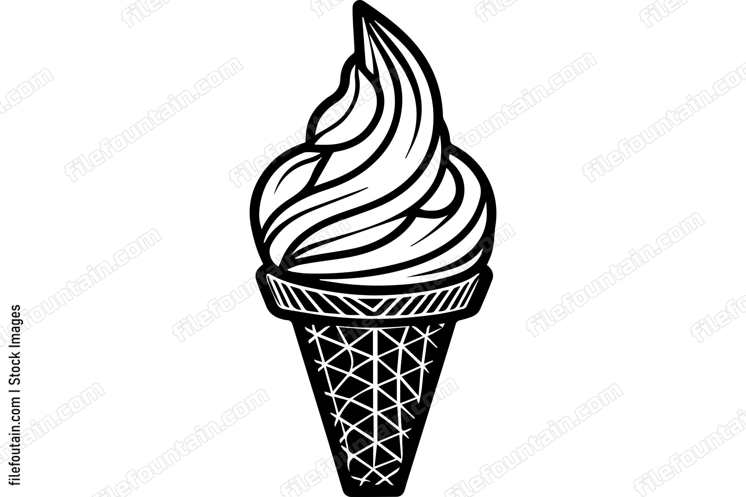 Minimalist Ice Cream Cone