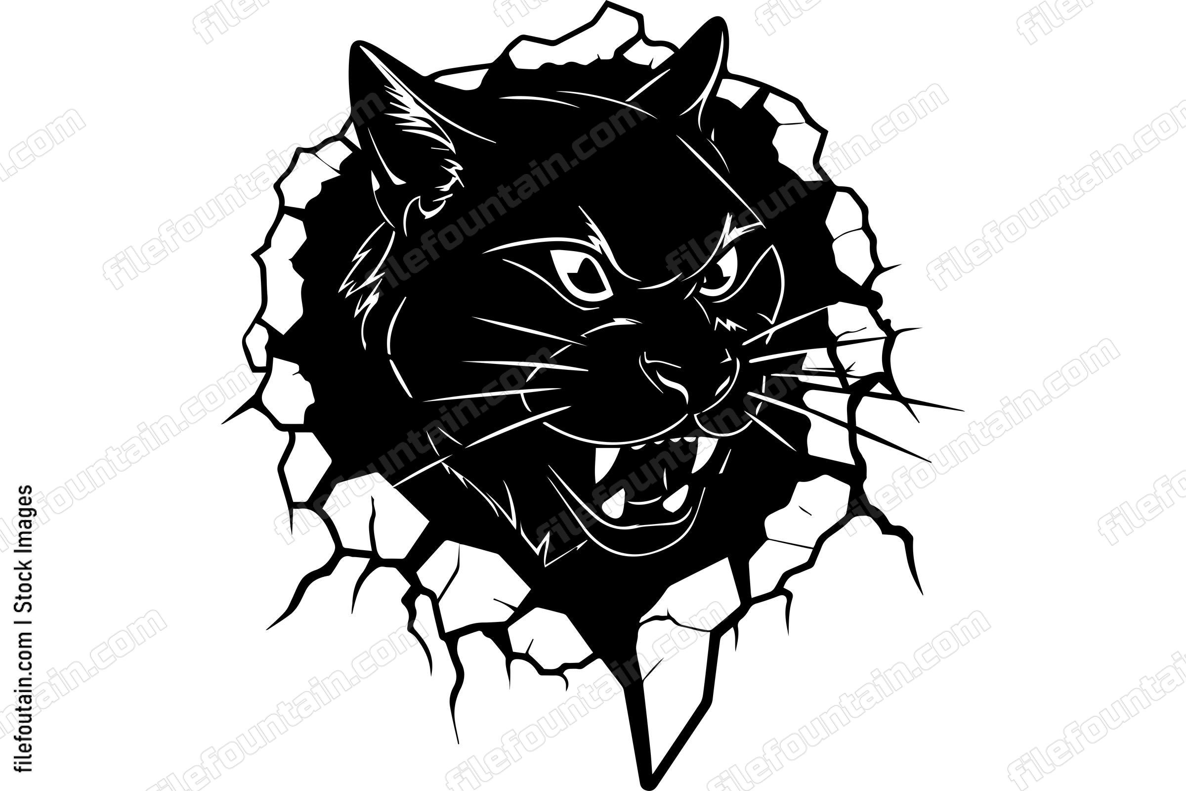 Panther Breaking Through A Wall