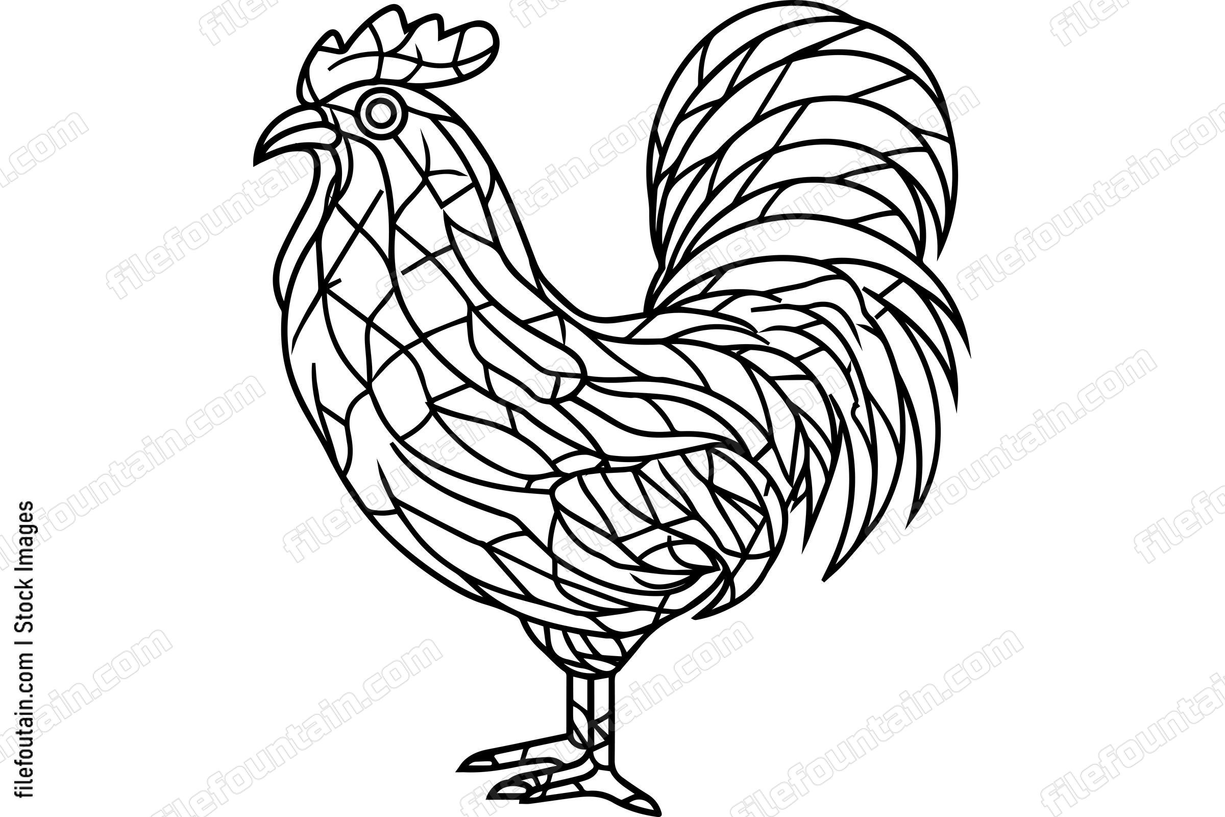 Rooster Outline