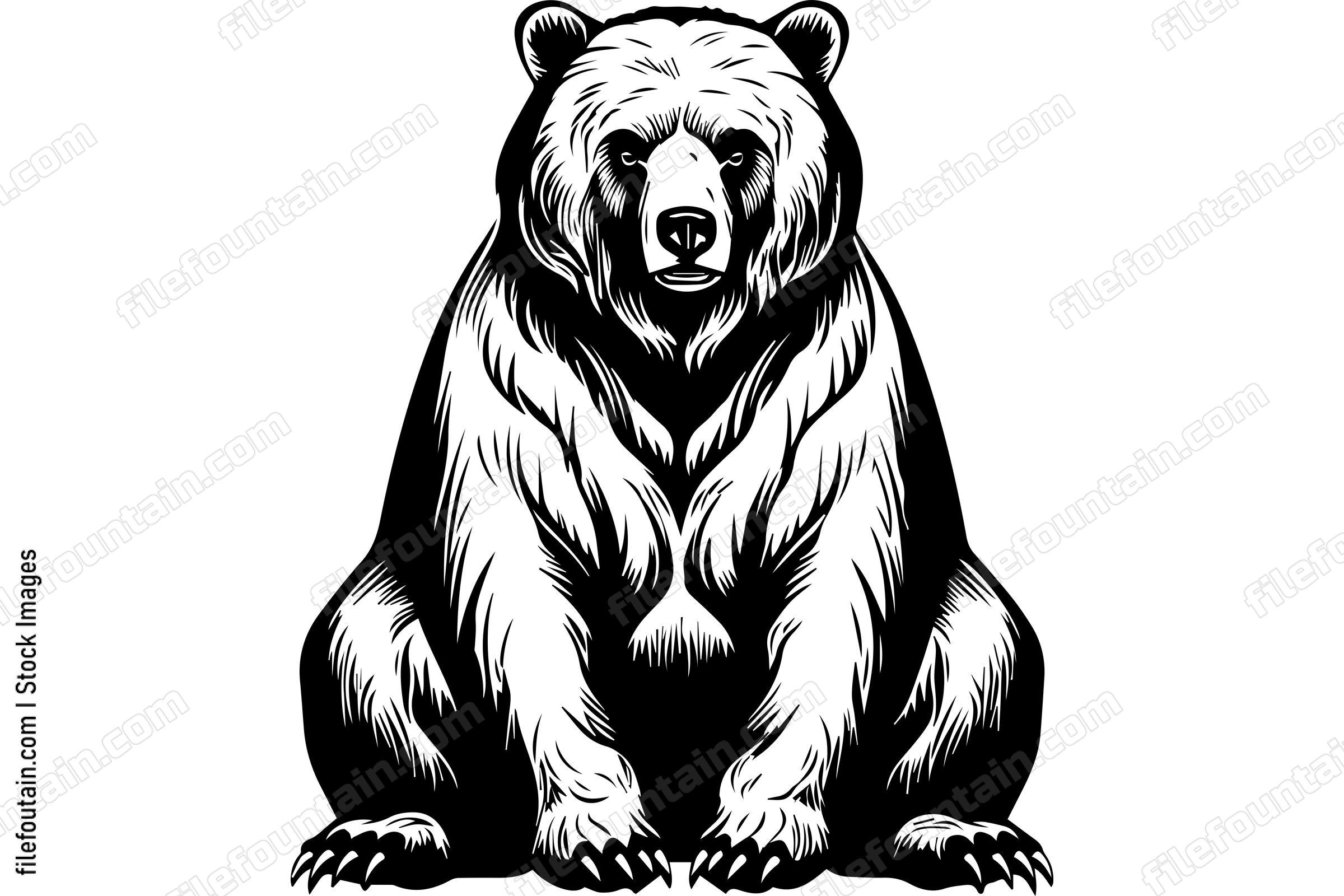 Sitting Grizzly Bear