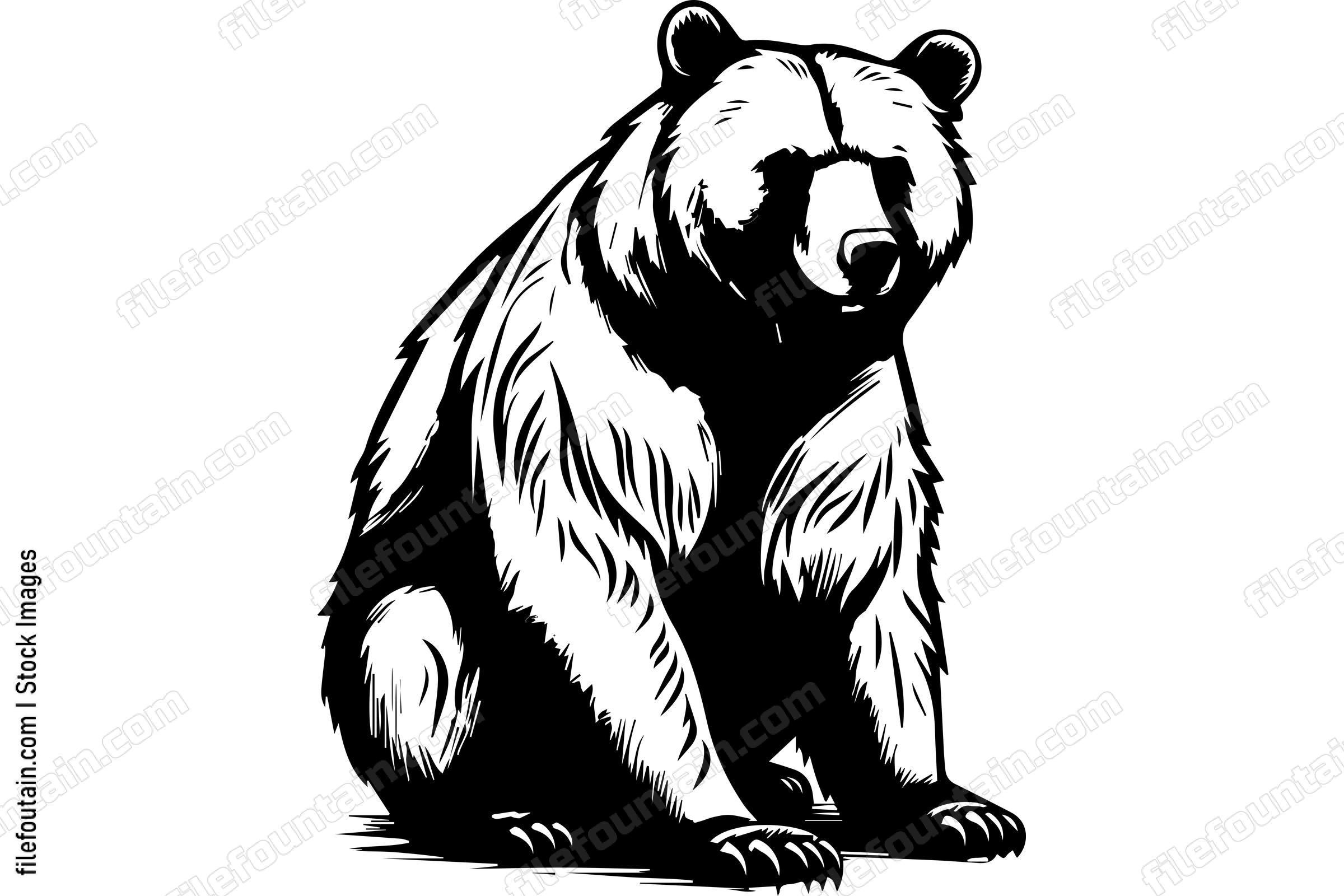 Sitting Grizzly Bear
