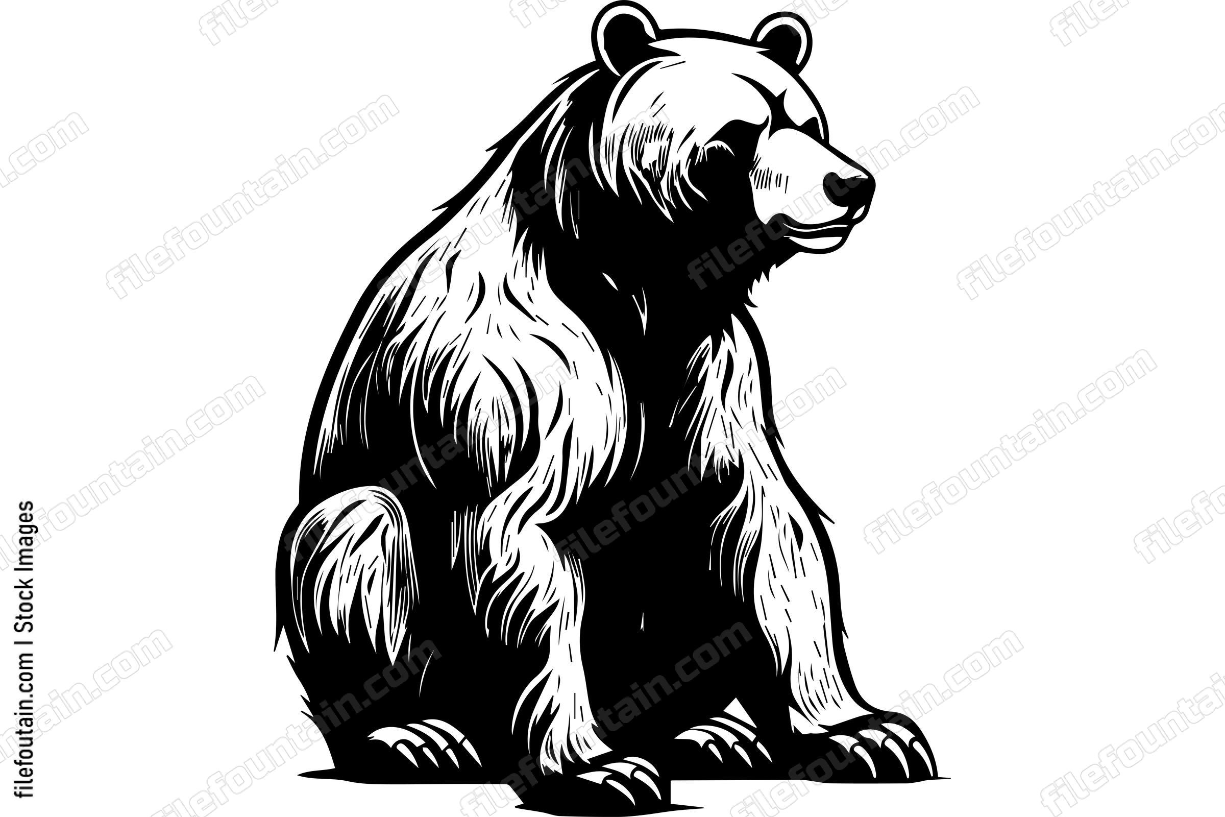 Sitting Grizzly Bear