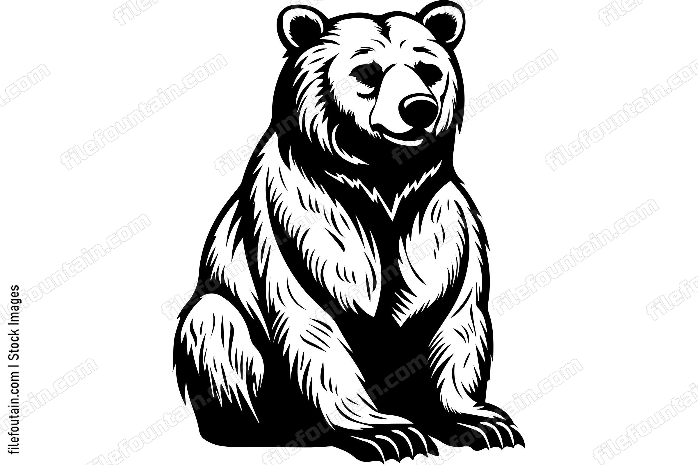 Sitting Grizzly Bear