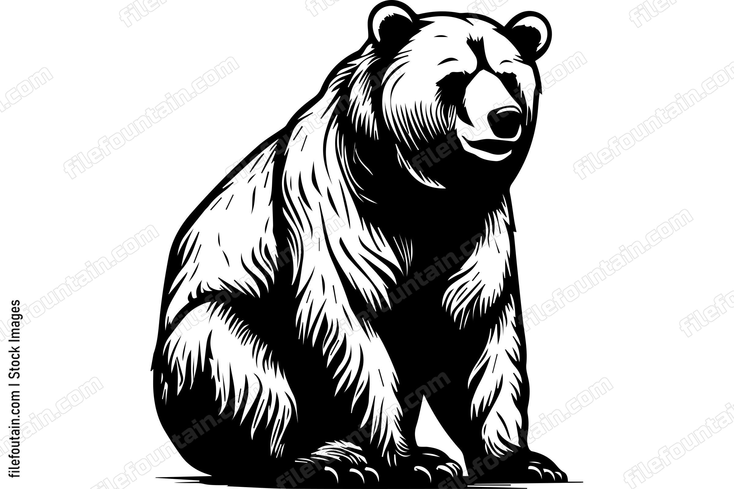 Sitting Grizzly Bear