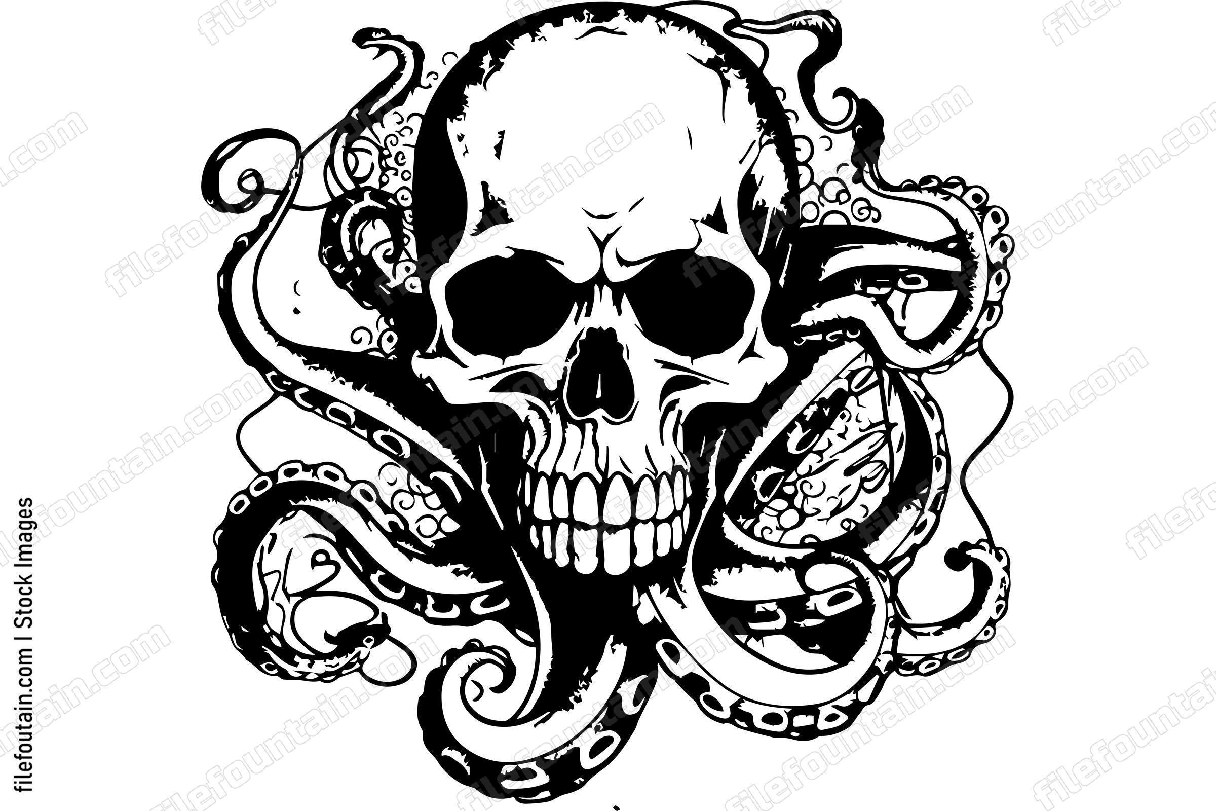 Skull With Tentacles