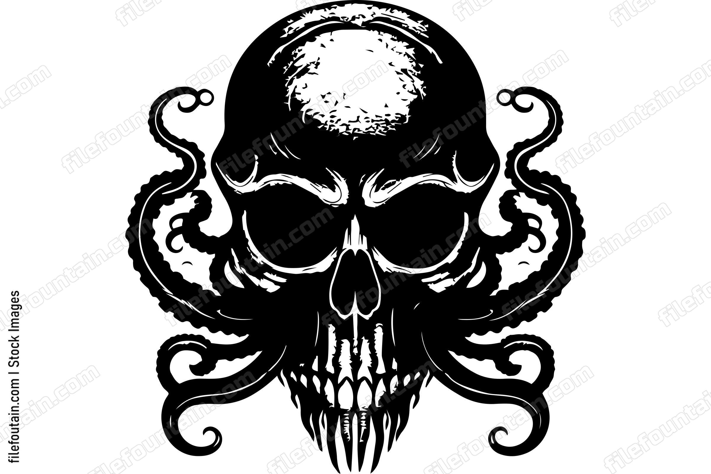 Skull With Tentacles