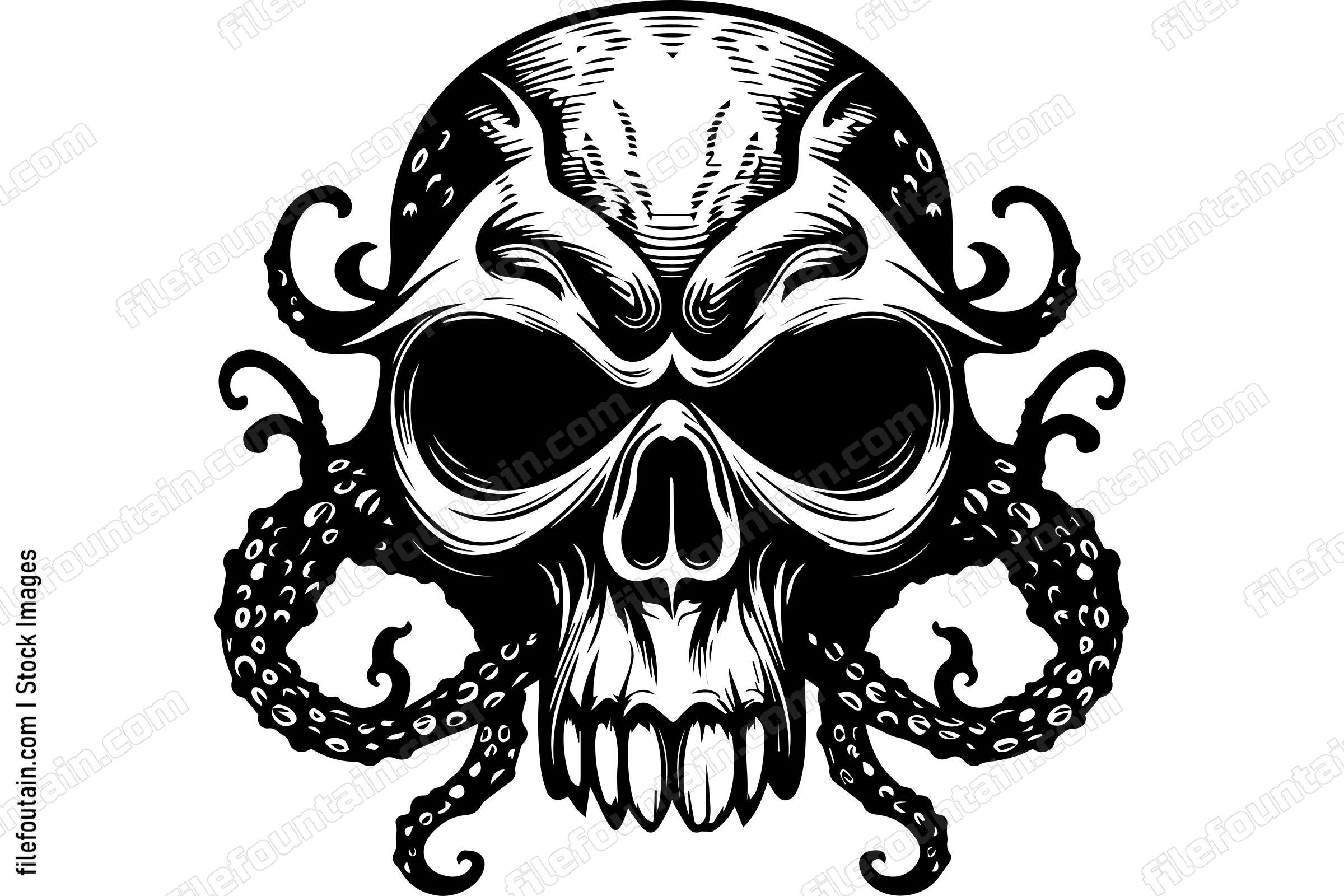 Skull With Tentacles