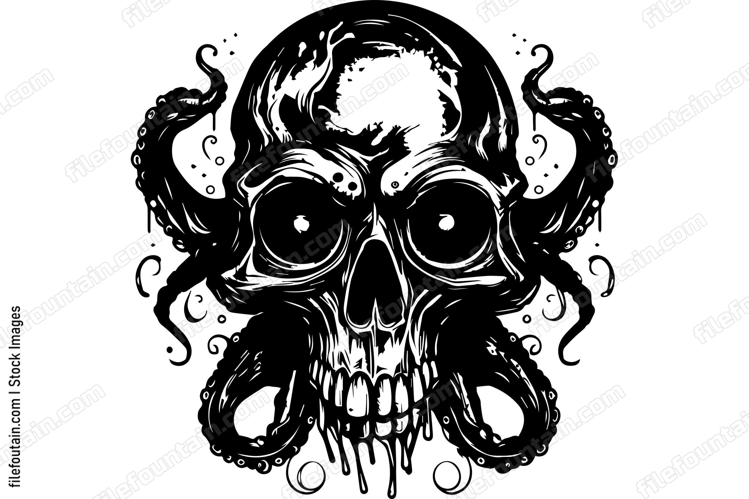 Skull With Tentacles