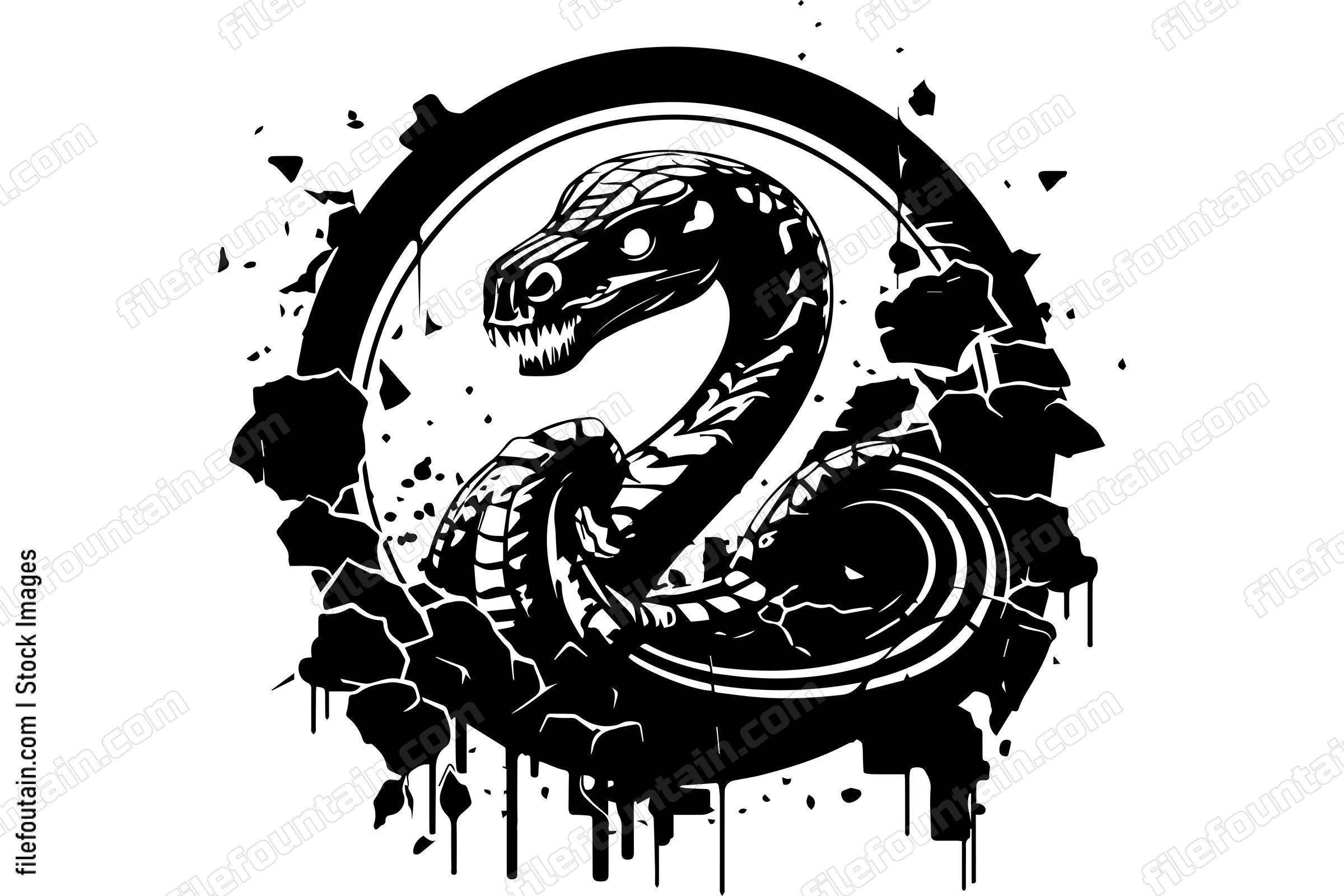 Snake Breaking Through A Wall