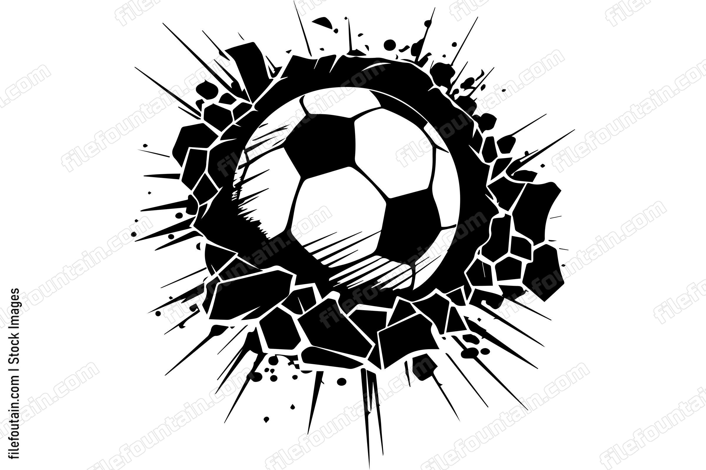 Soccer Ball Breaking Through A Wall