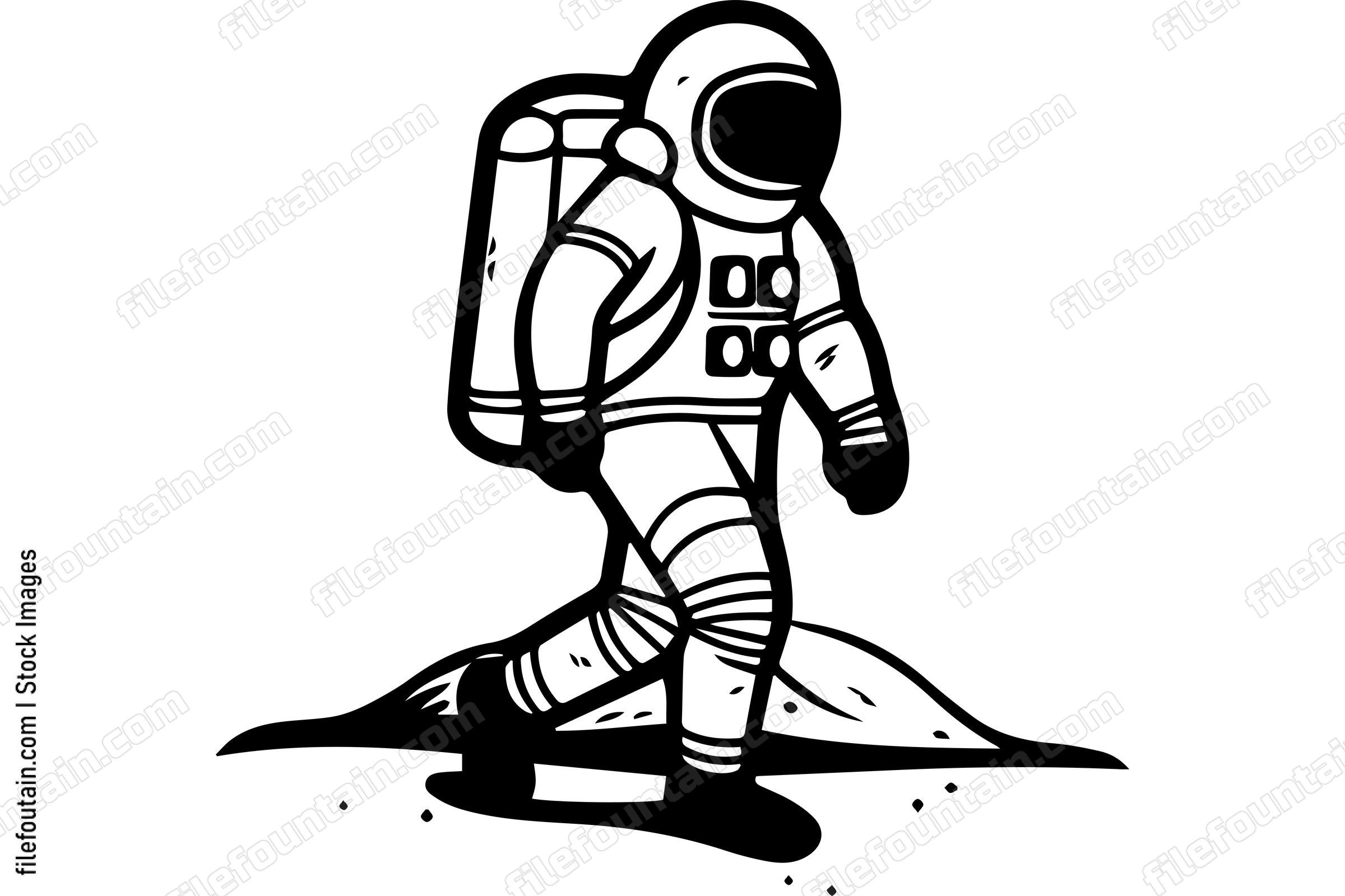Astronaut Walking On Mars