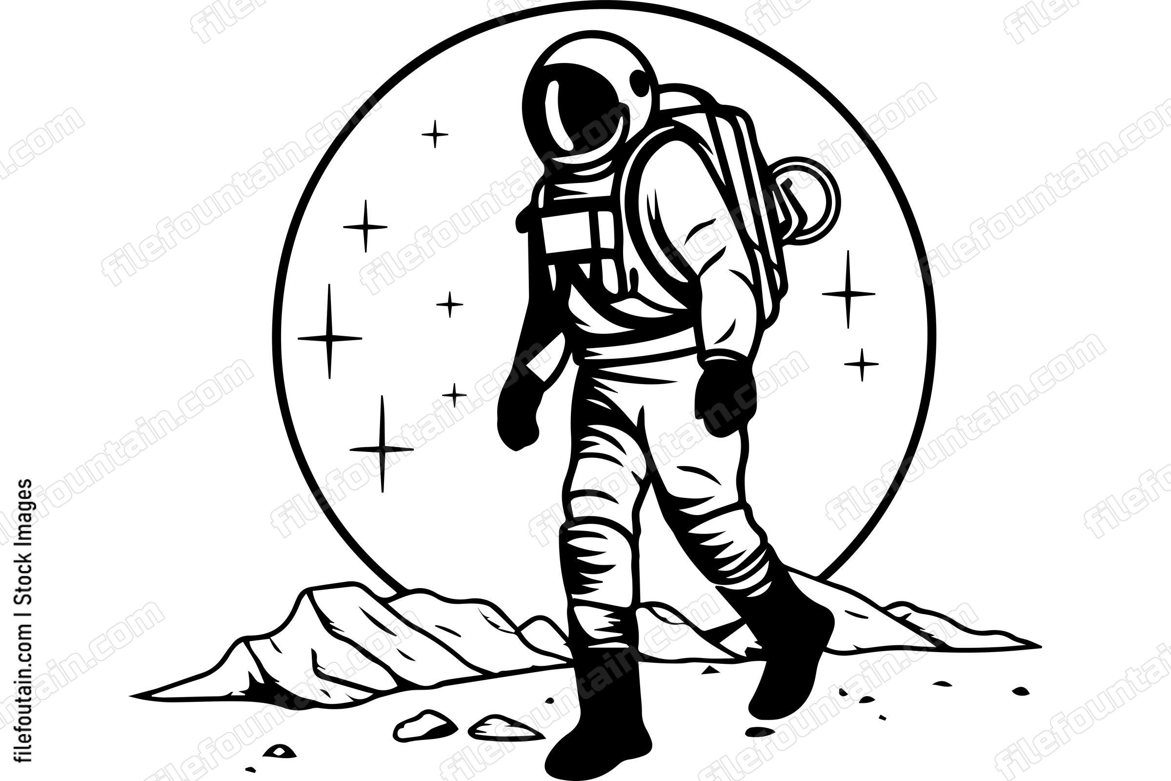 Astronaut Walking On Mars