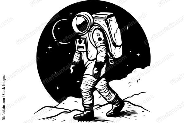 Astronaut Walking On Mars