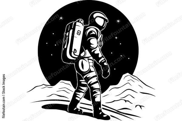 Astronaut Walking On Mars
