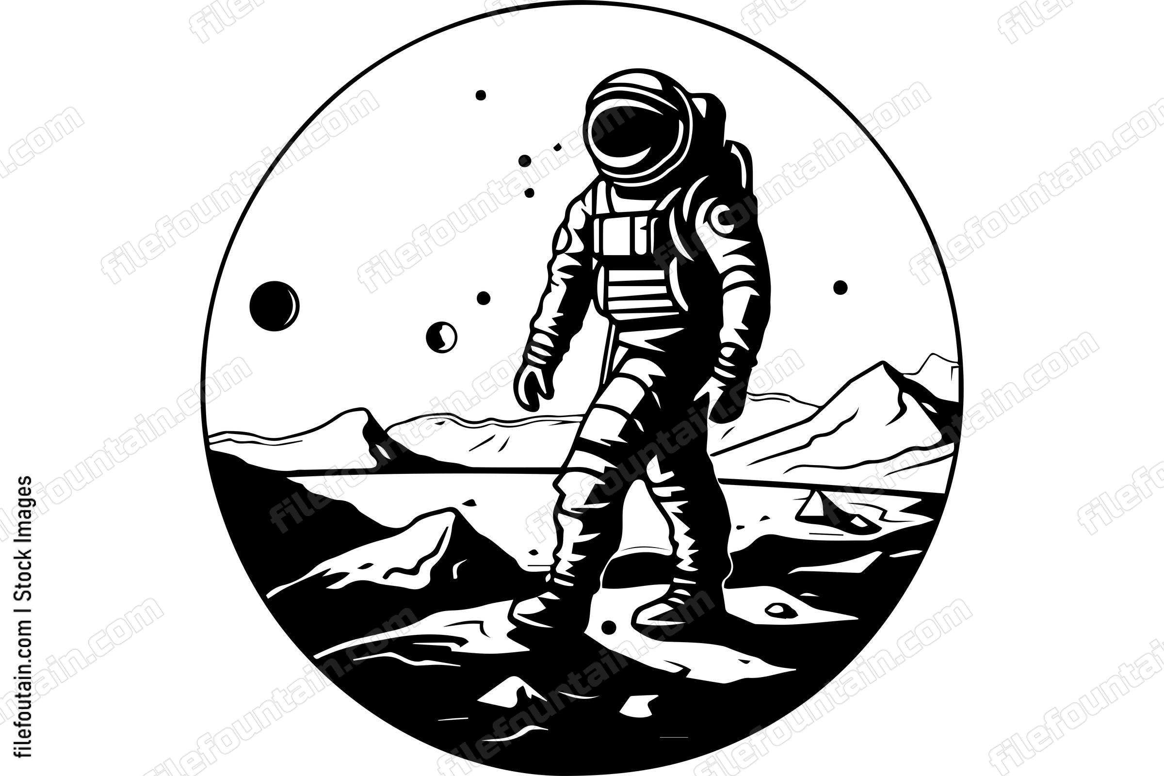 Astronaut Walking On Mars