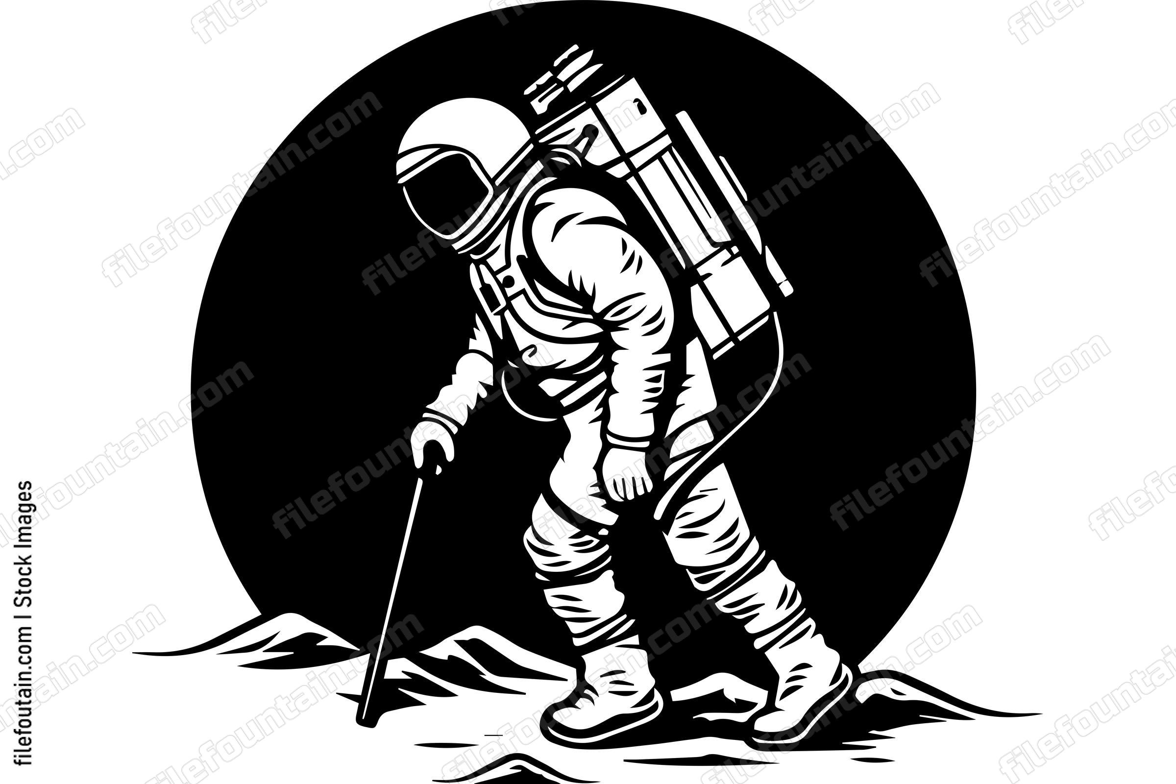 Astronaut Walking On Mars