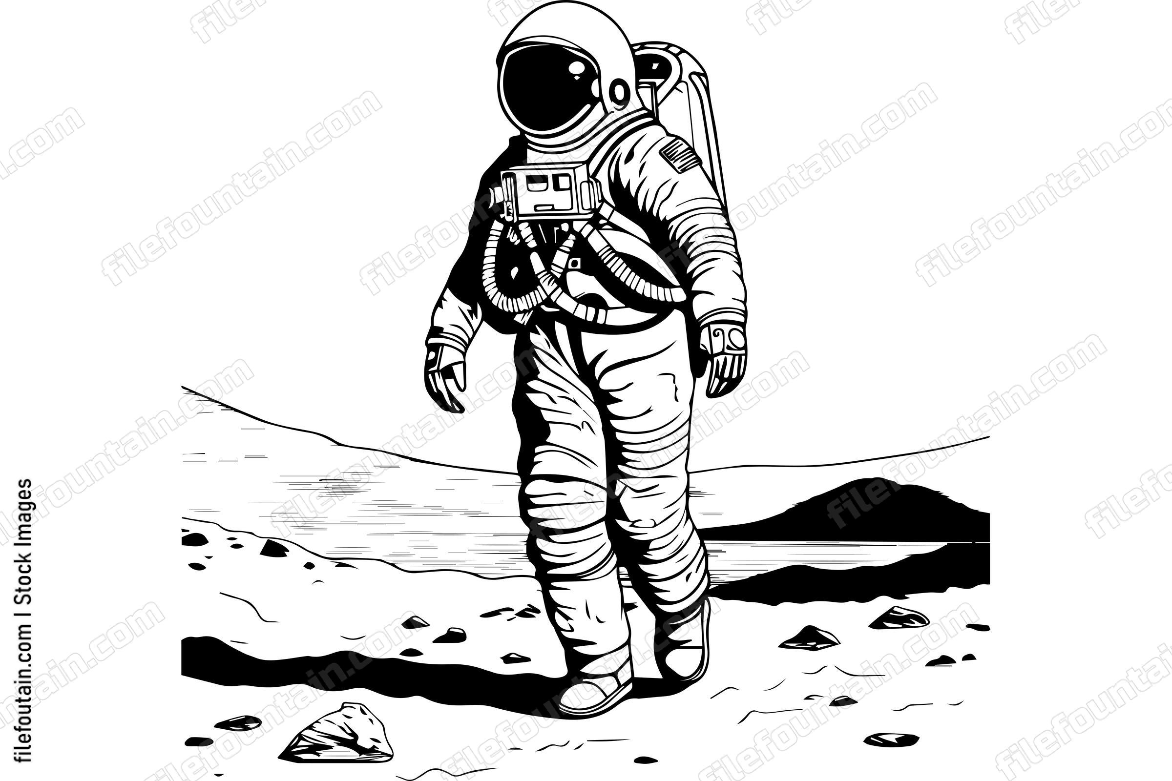 Astronaut Walking On Mars