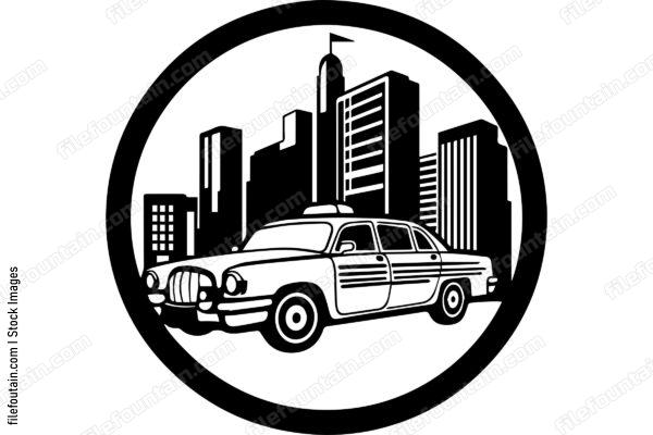 Taxi City Skyline
