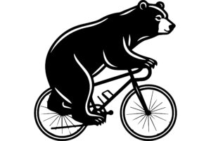 Bear Riding On A Bicycle