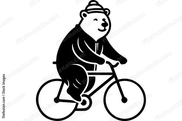 Bear Riding On A Bicycle