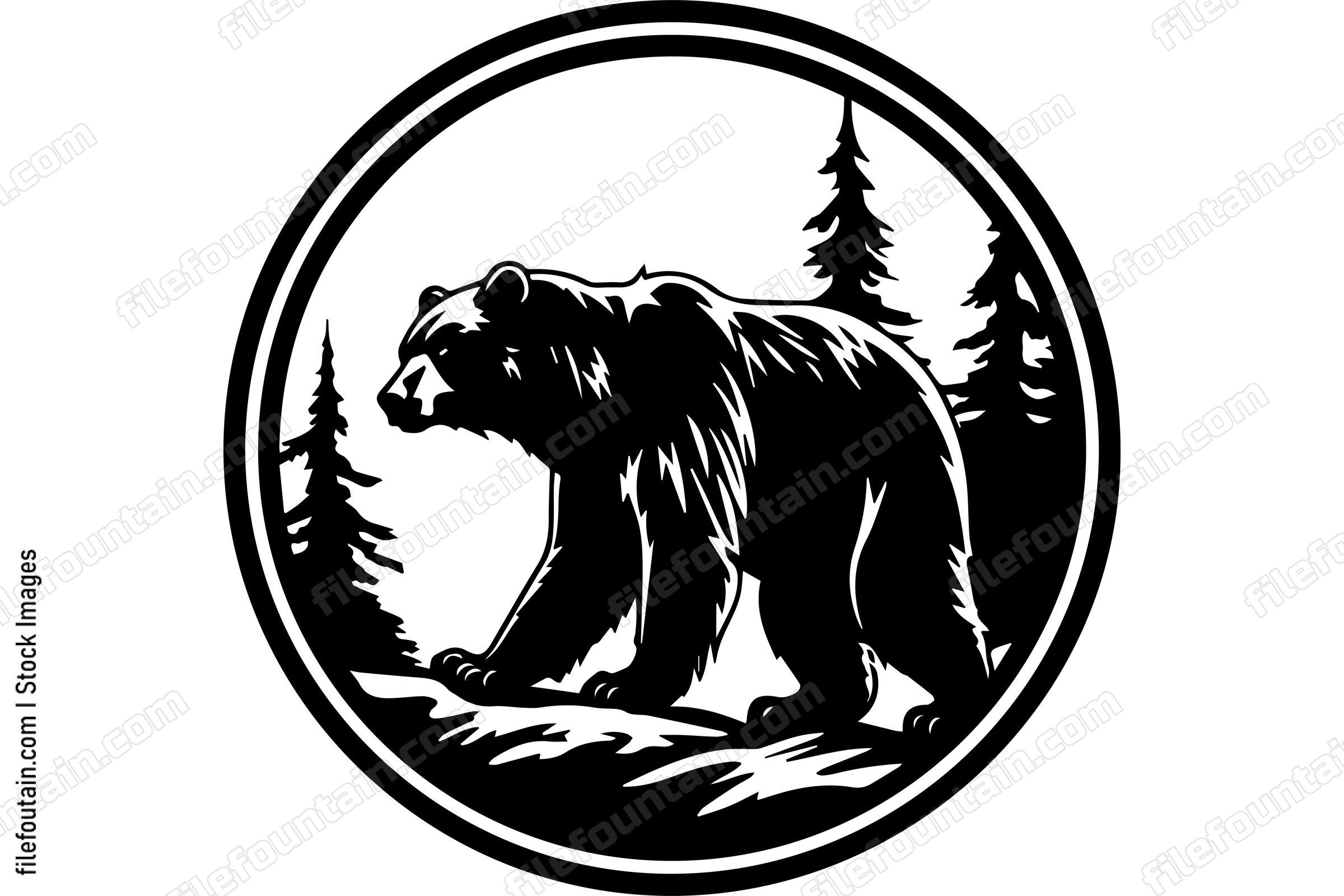 Bear Walking In A Forest