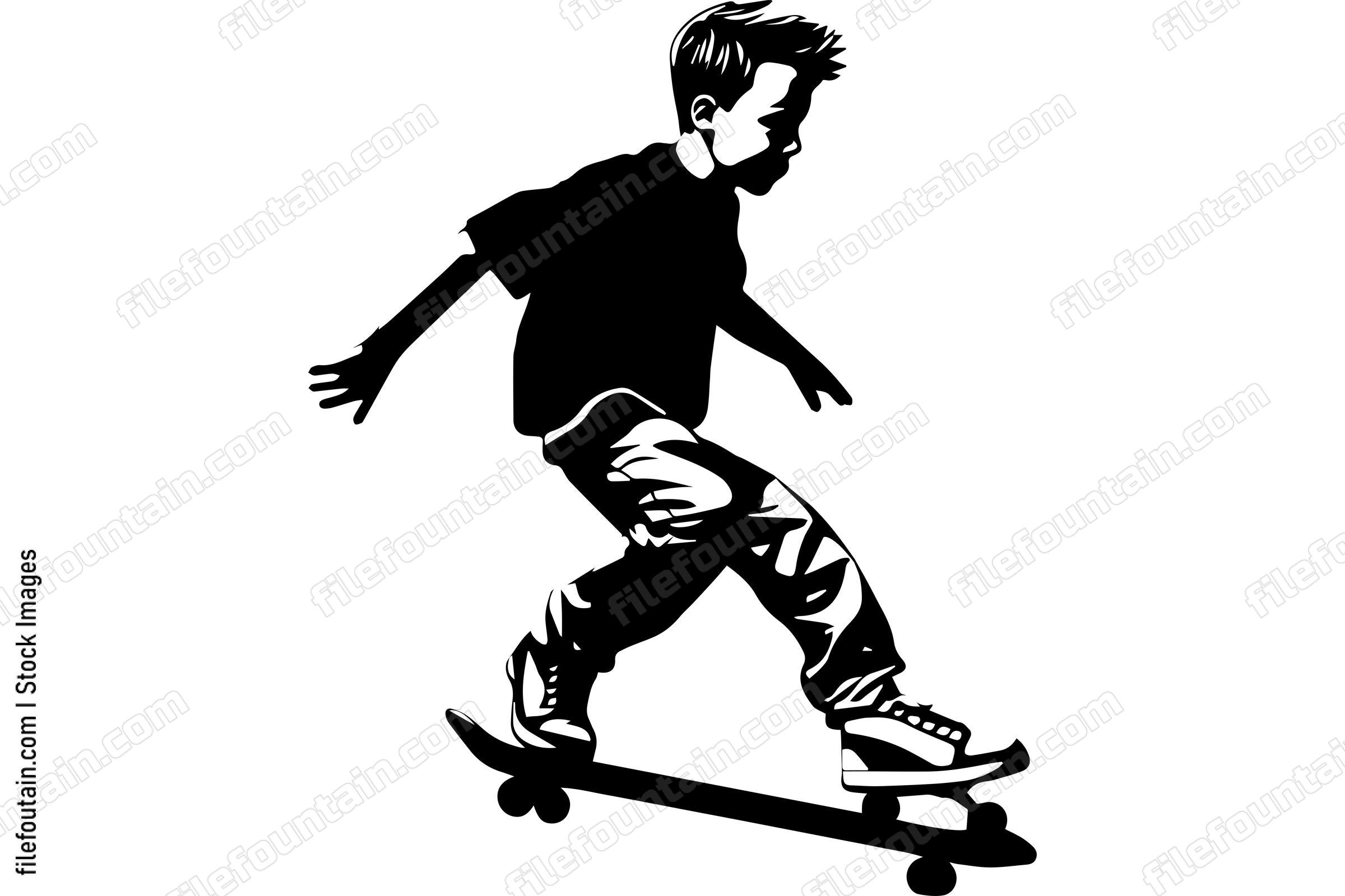 Boy On A Skateboard Skateboarding