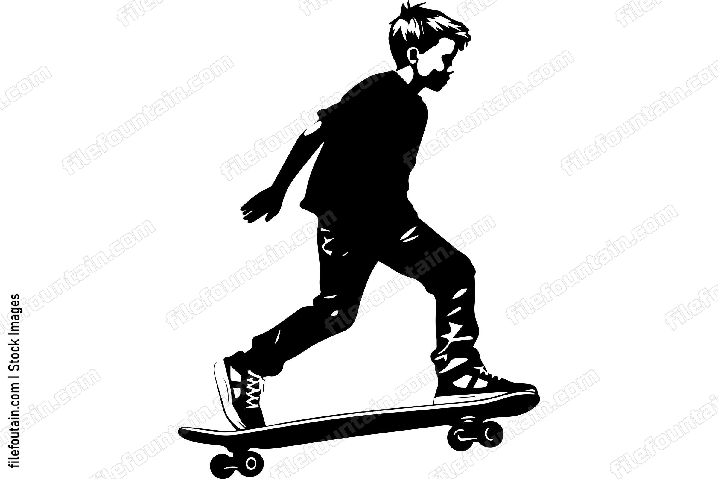Boy On A Skateboard Skateboarding