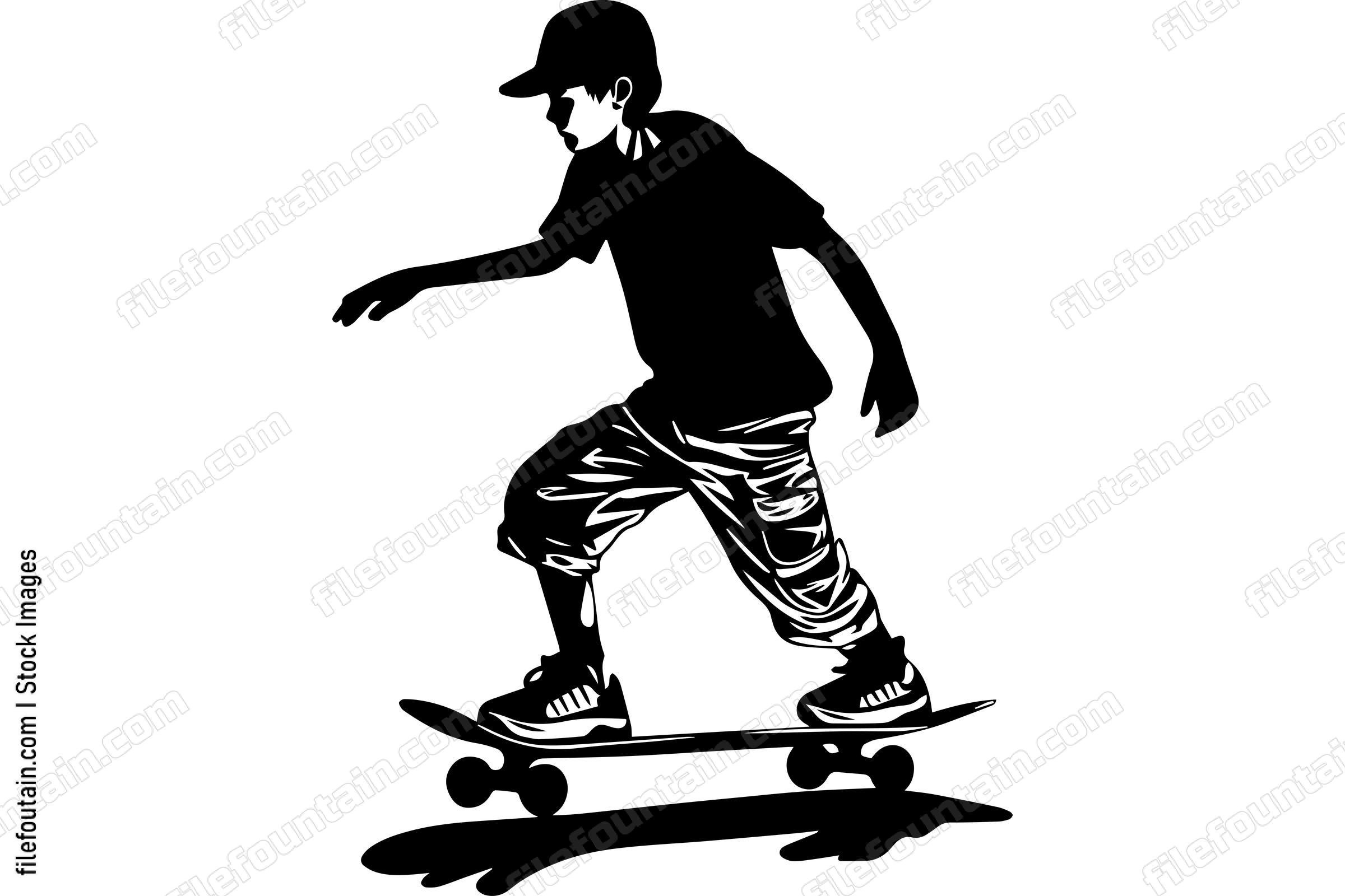 Boy On A Skateboard Skateboarding