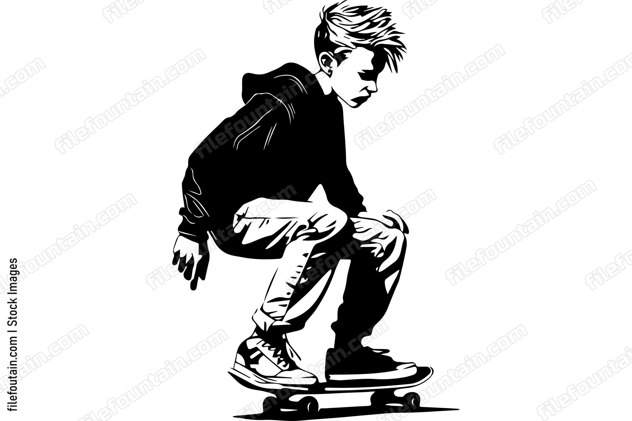Boy On A Skateboard Skateboarding