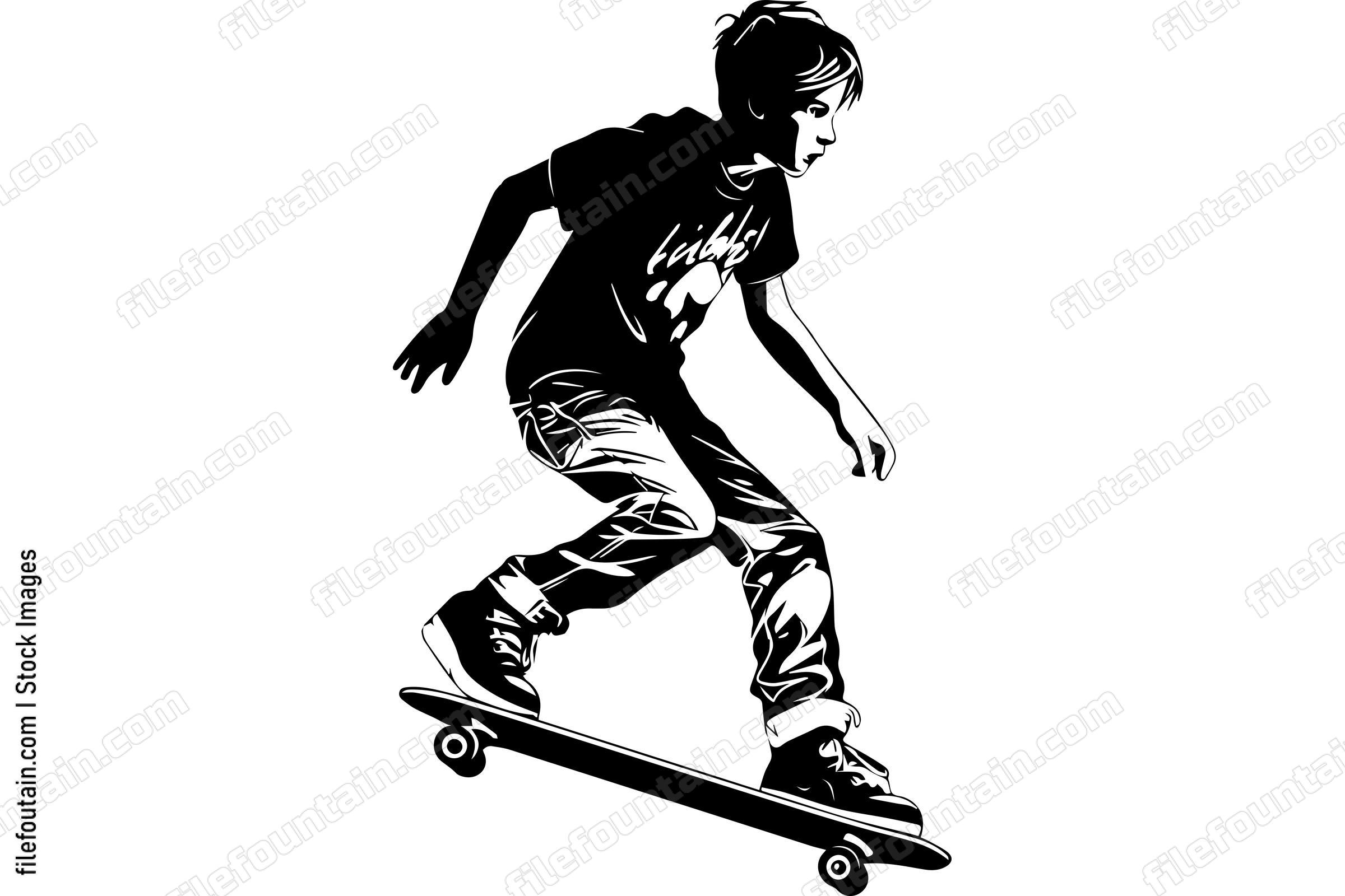 Boy On A Skateboard Skateboarding