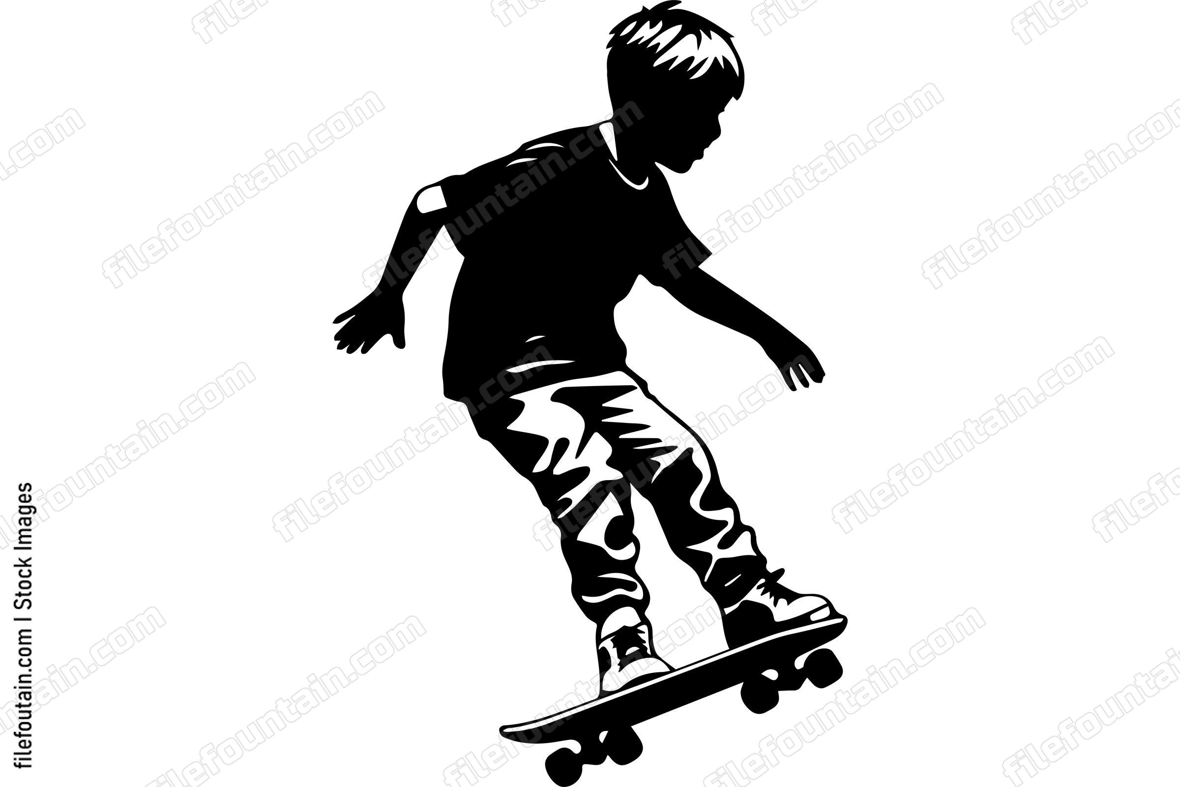 Boy On A Skateboard Skateboarding