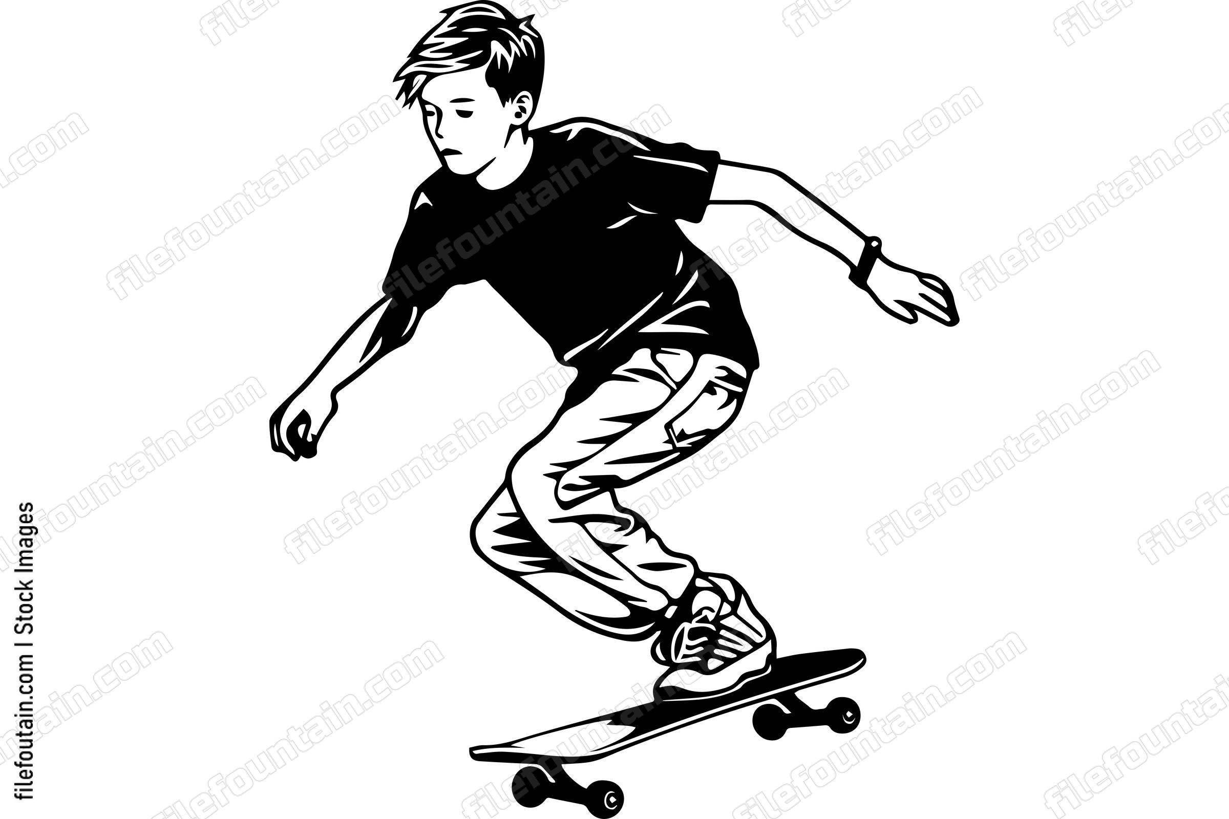 Boy On A Skateboard Skateboarding