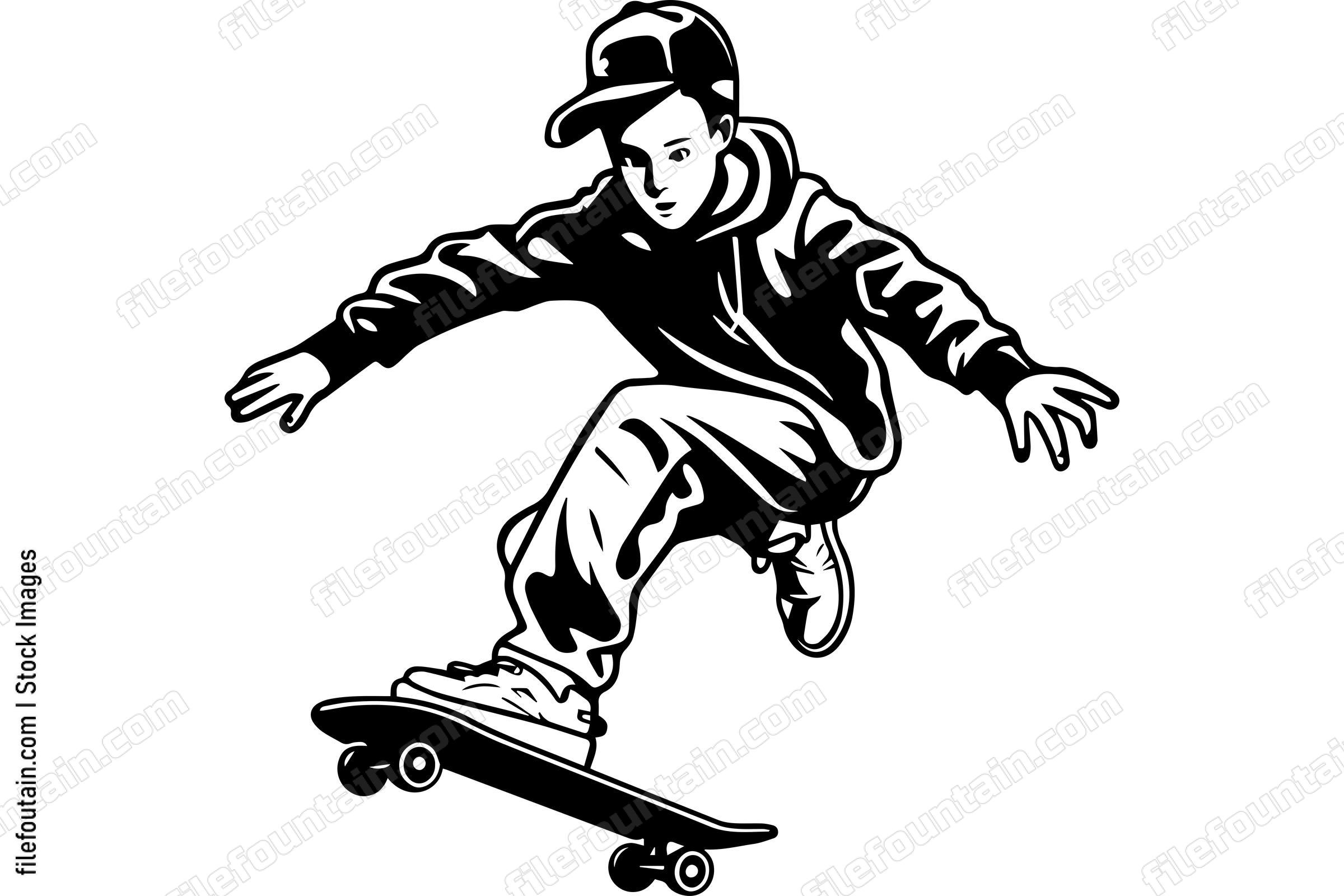 Boy On A Skateboard Skateboarding