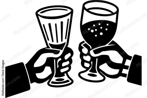 Glass Of Wine In Hand Toast