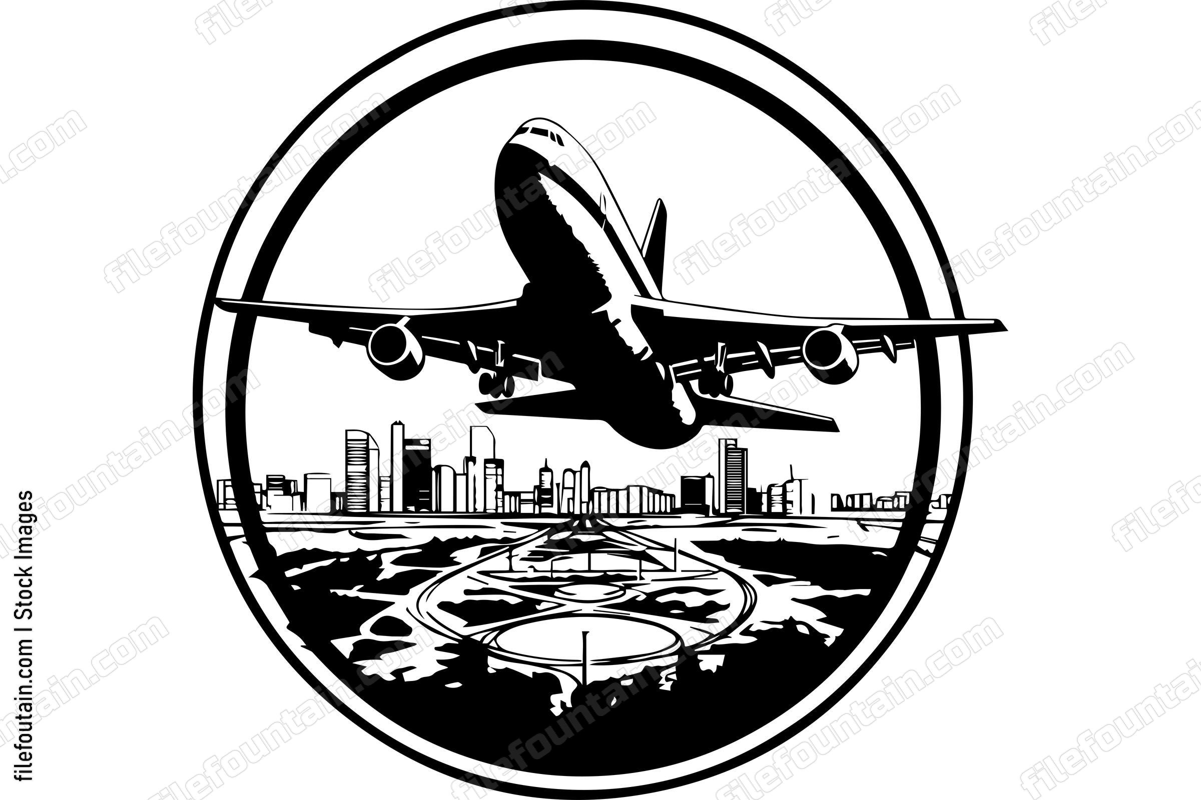 Jumbo Jet Taking Off In An Airport
