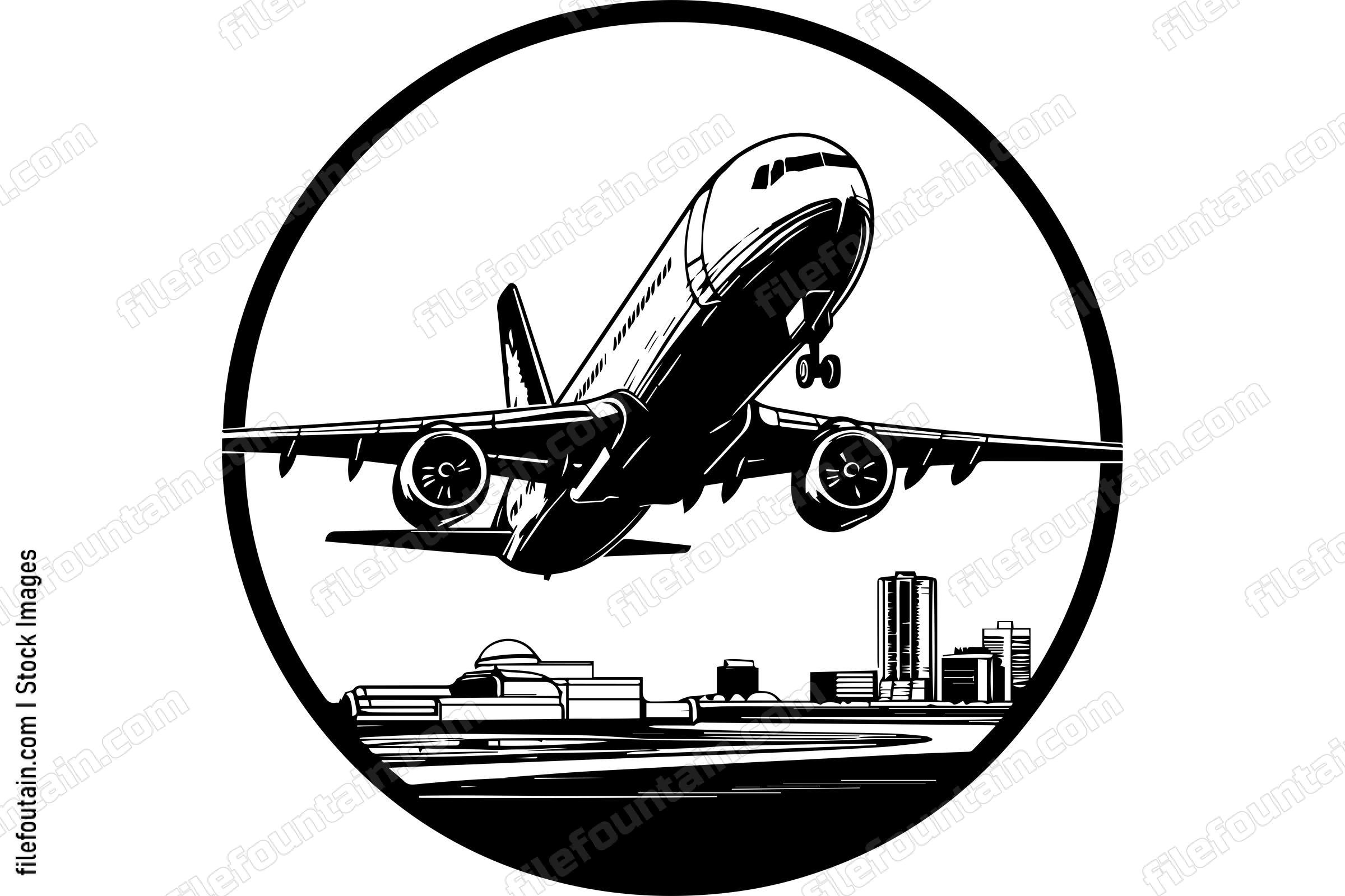 Jumbo Jet Taking Off In An Airport