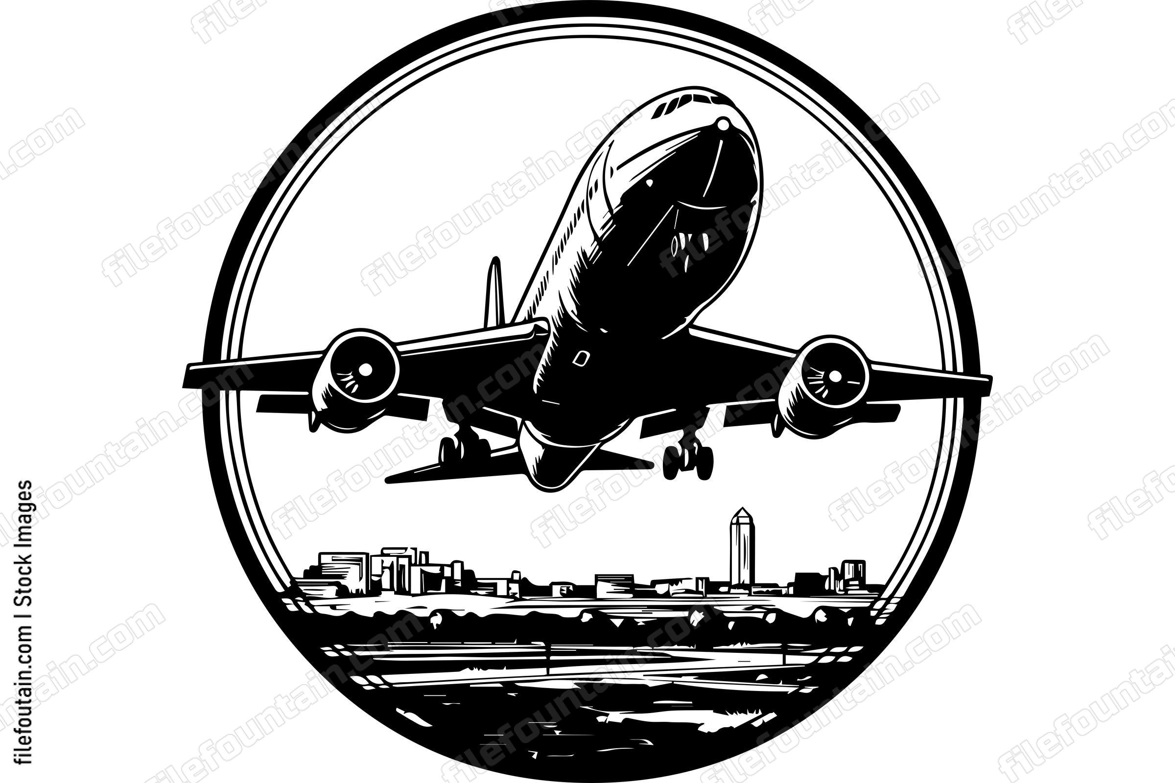 Jumbo Jet Taking Off In An Airport