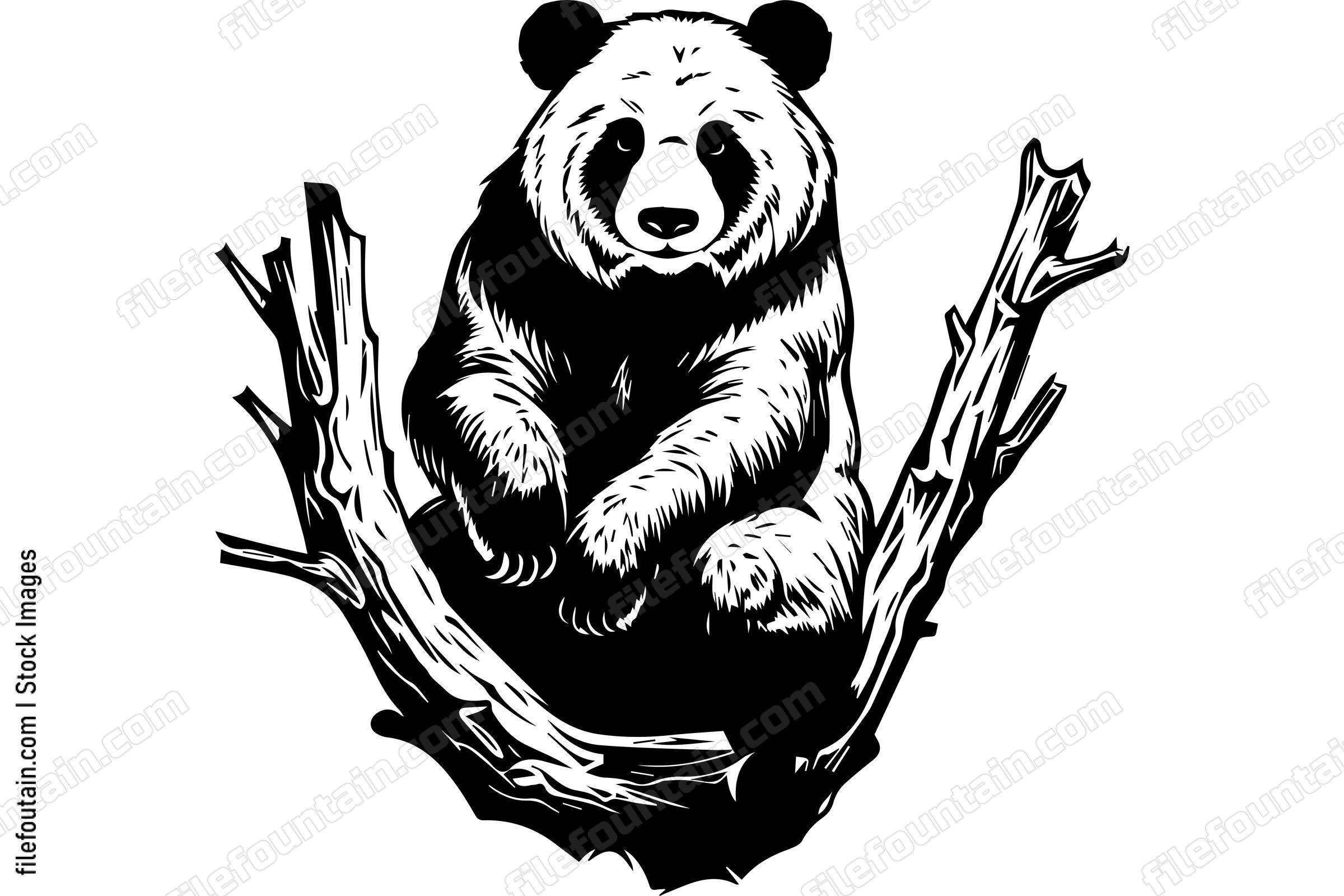 Panda Sitting On A Tree