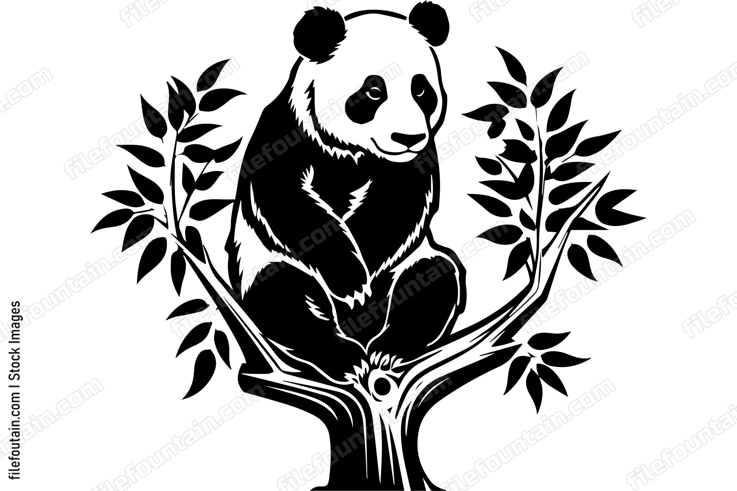 Panda Sitting On A Tree