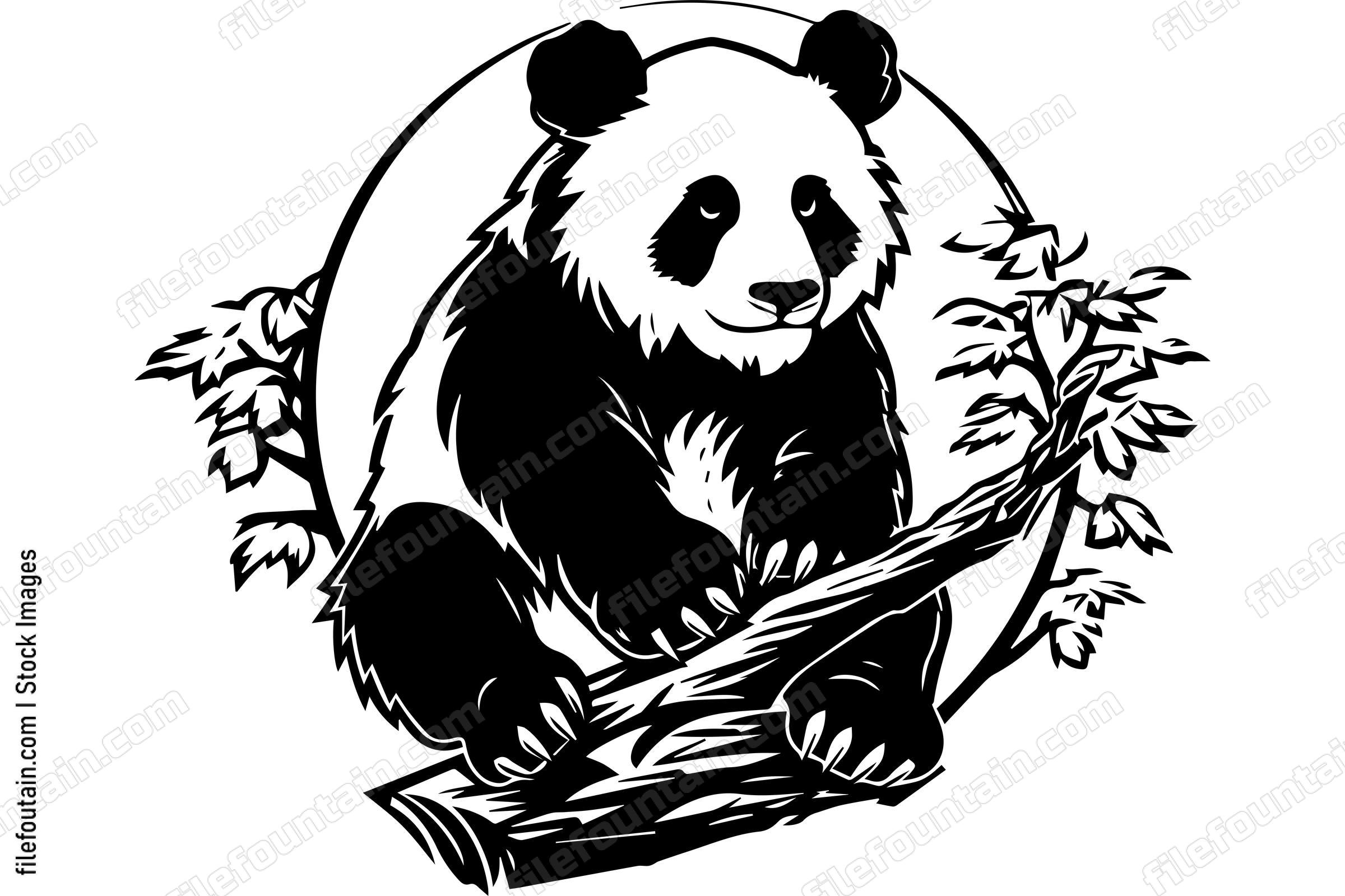 Panda Sitting On A Tree