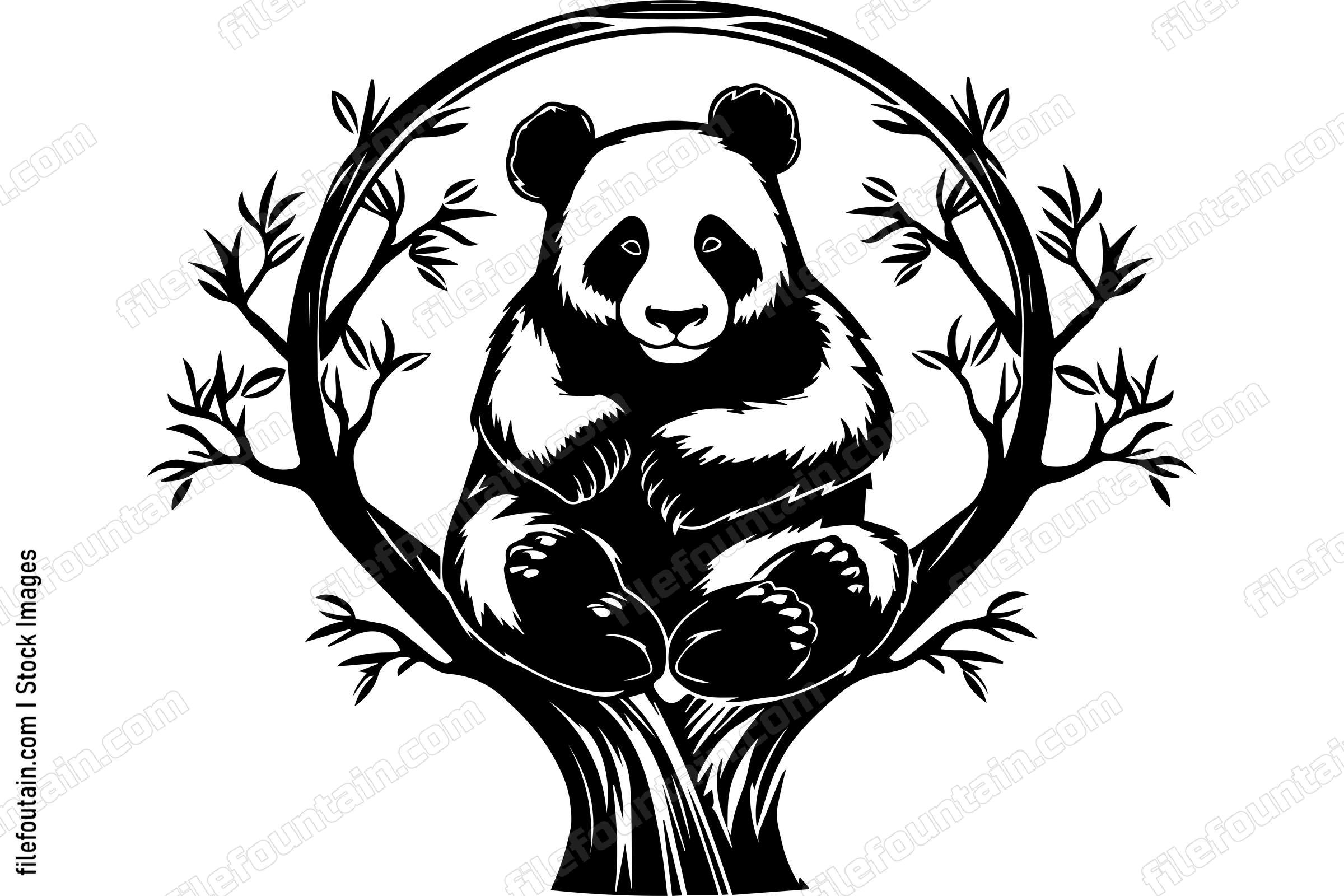 Panda Sitting On A Tree