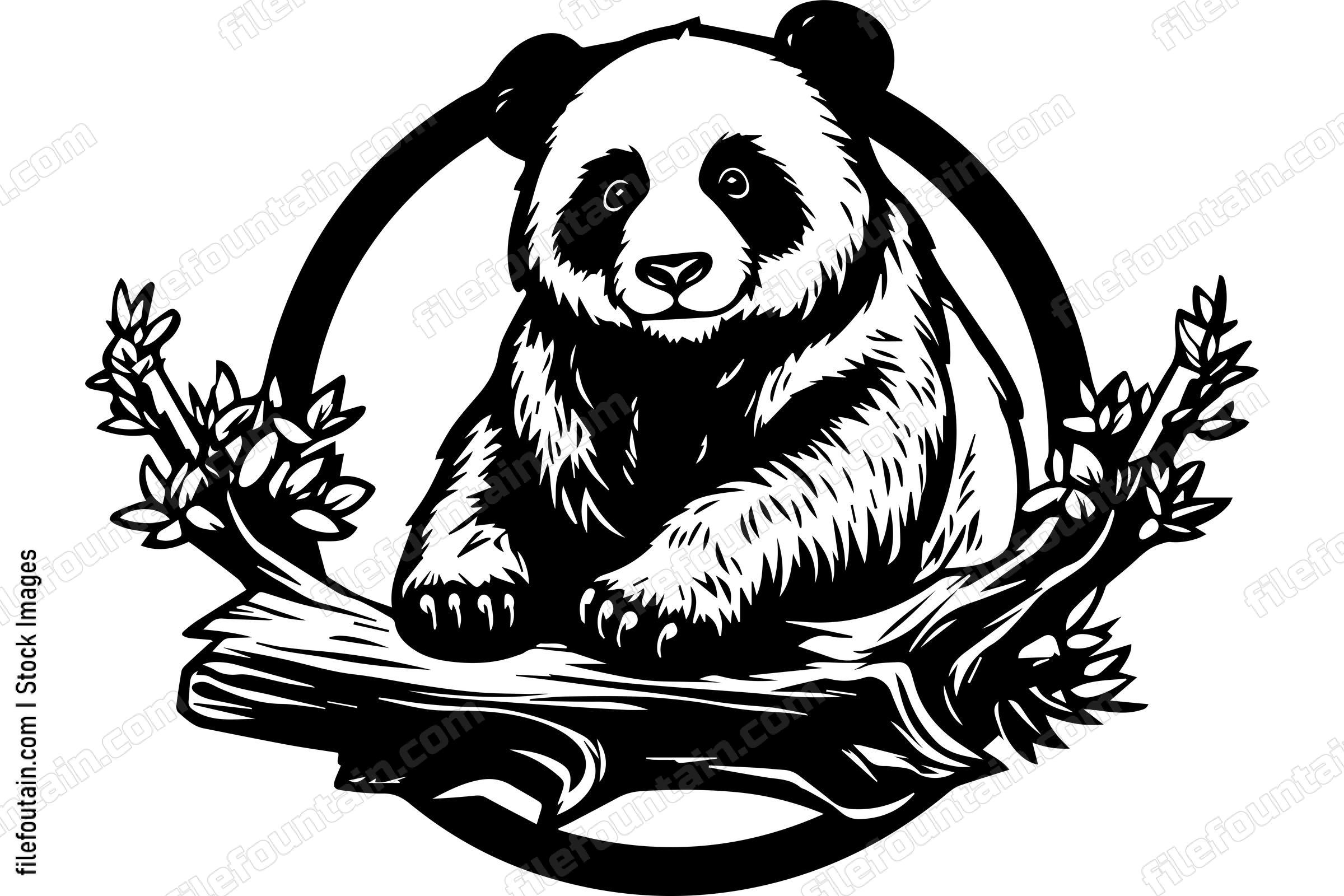 Panda Sitting On A Tree