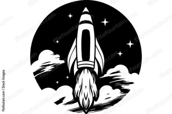 Rocket Taking Off Into Space