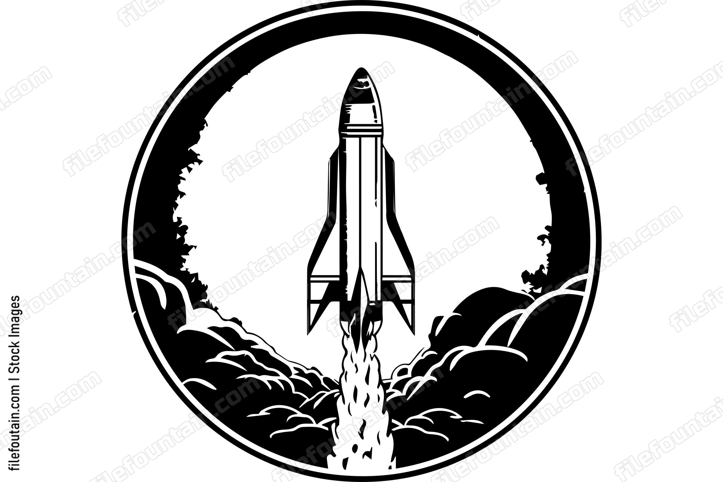 Rocket Taking Off Into Space