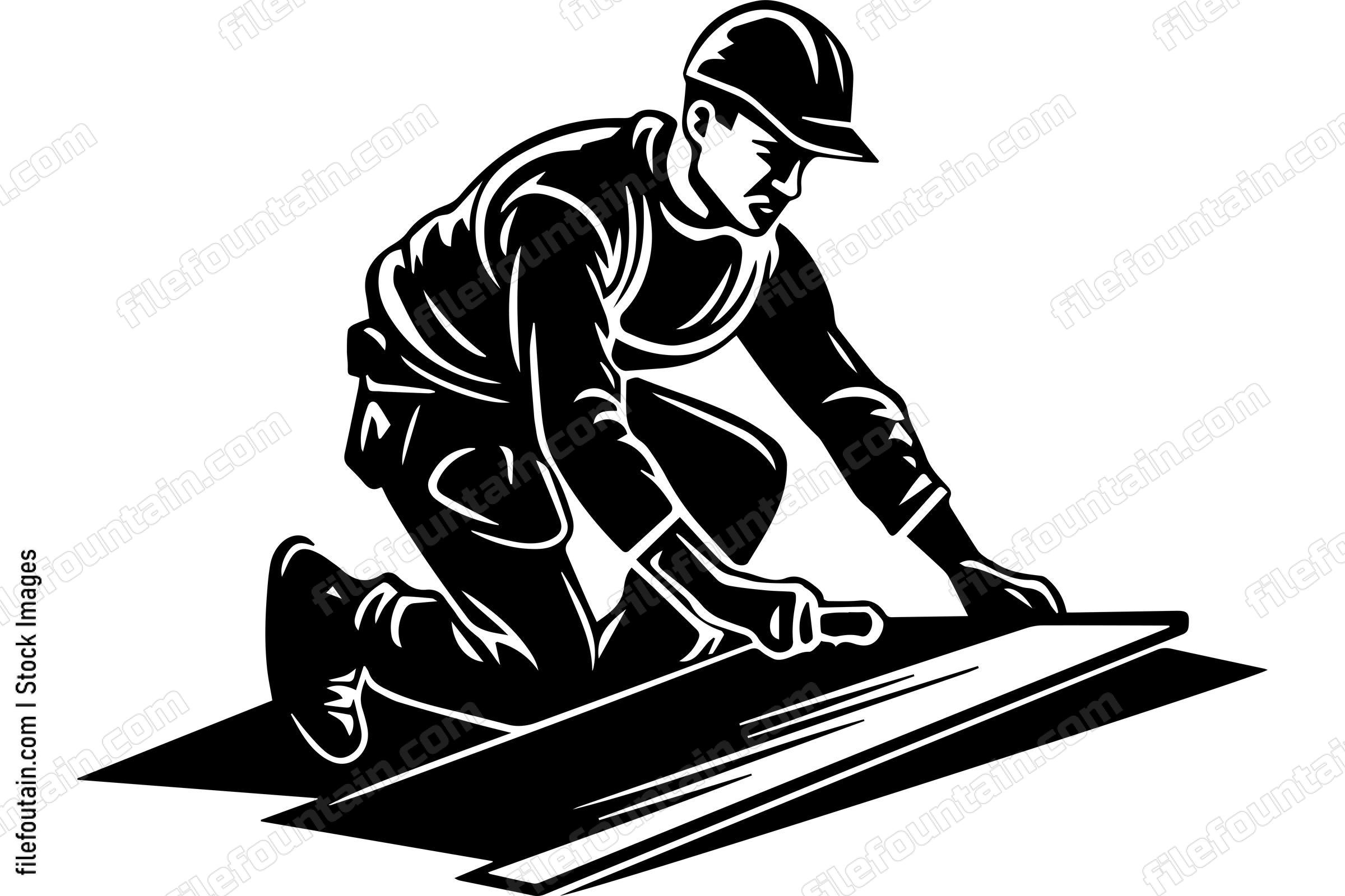 Roofer Fixing The Roof
