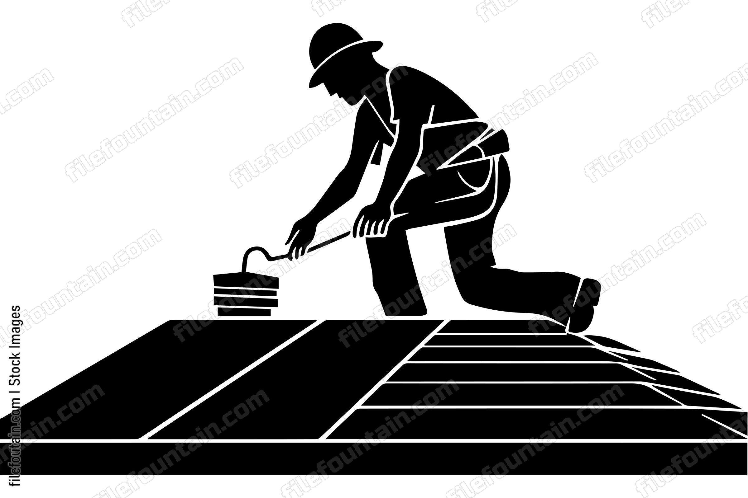Roofer Fixing The Roof